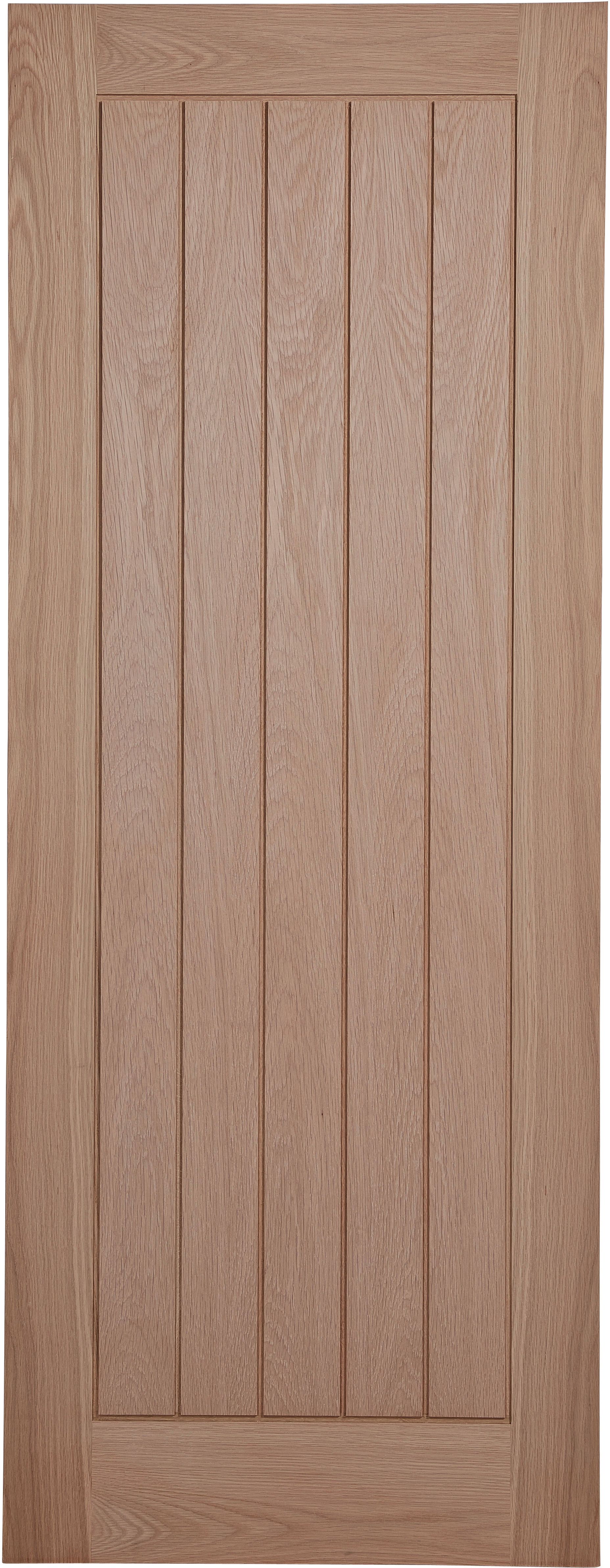Fully finished Unglazed Cottage Oak veneer Internal Door, (H)1981mm (W)686mm (T)35mm