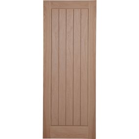 Fully finished Unglazed Cottage Oak veneer Internal Door, (H)1981mm (W)762mm (T)35mm
