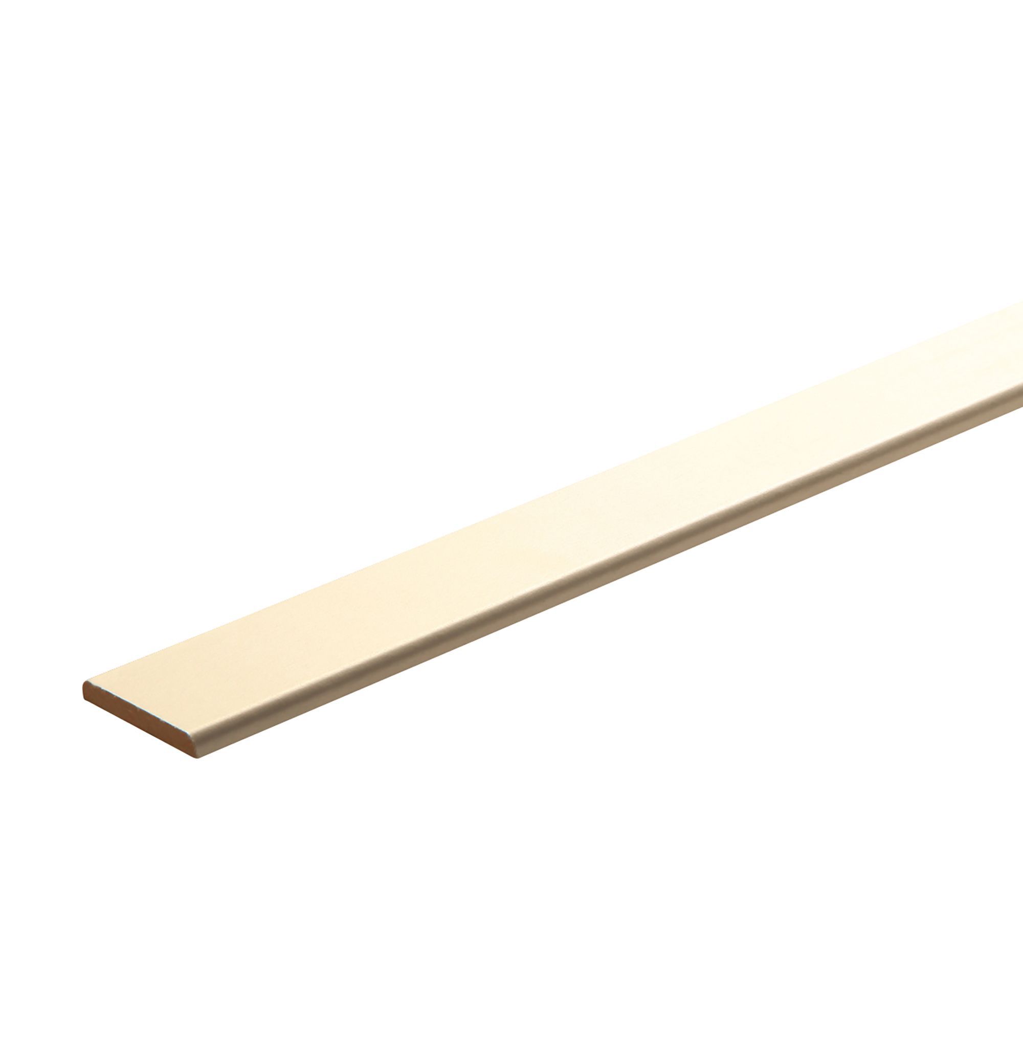 Fully finished White MDF D-Shape Moulding (L)2.4m (W)30mm (T)6mm