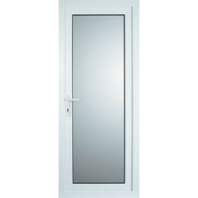 Fully glazed White LH External Back Door set, (H)2055mm (W)920mm