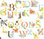 Fun4Walls Alphabet zoo Multicolour Self-adhesive Wall sticker