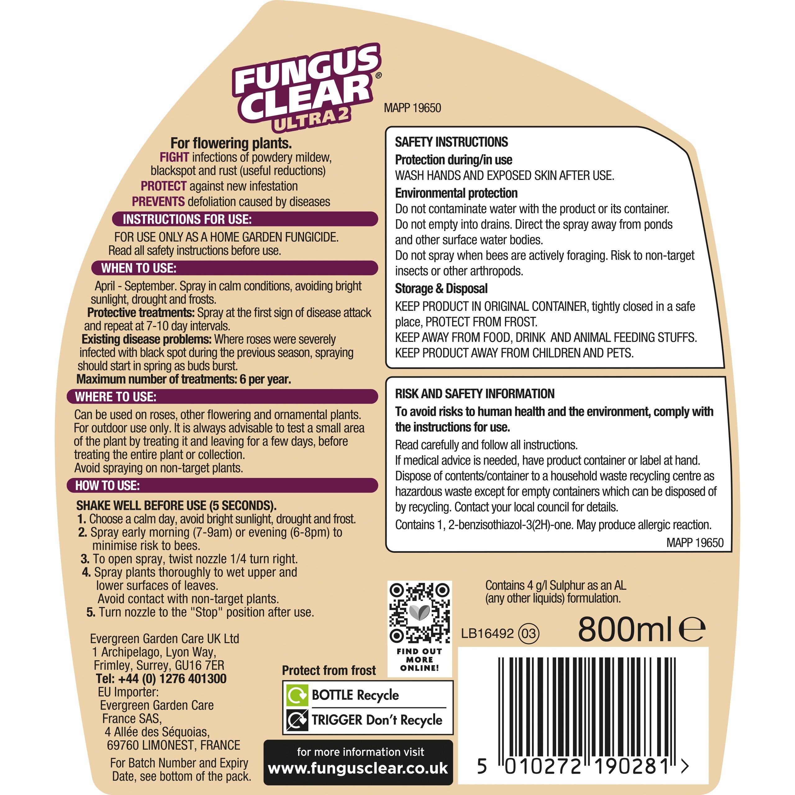 Fungus Clear Ultra Fungicide 0.8L