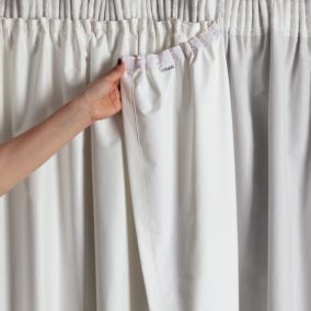 furn. Blackout Pencil pleat Curtain lining Pair, (L) 163cm x (W) 216cm