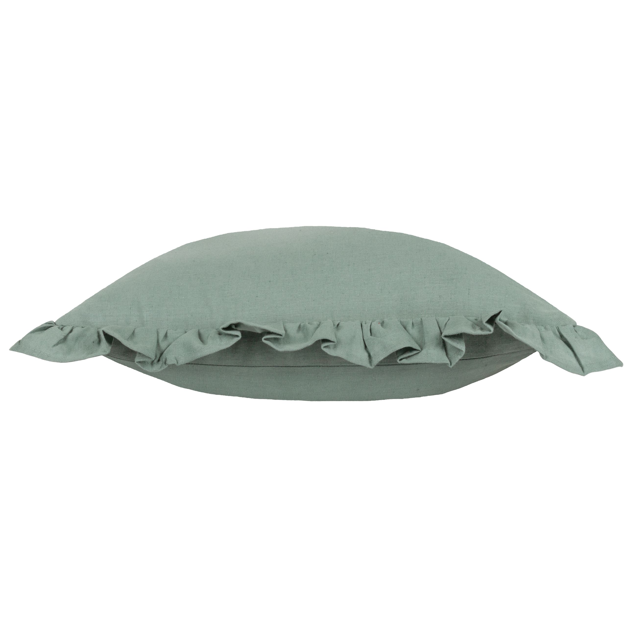furn. Blue Plain & Ruffled Edge Indoor Cushion (L)45cm x (W)45cm