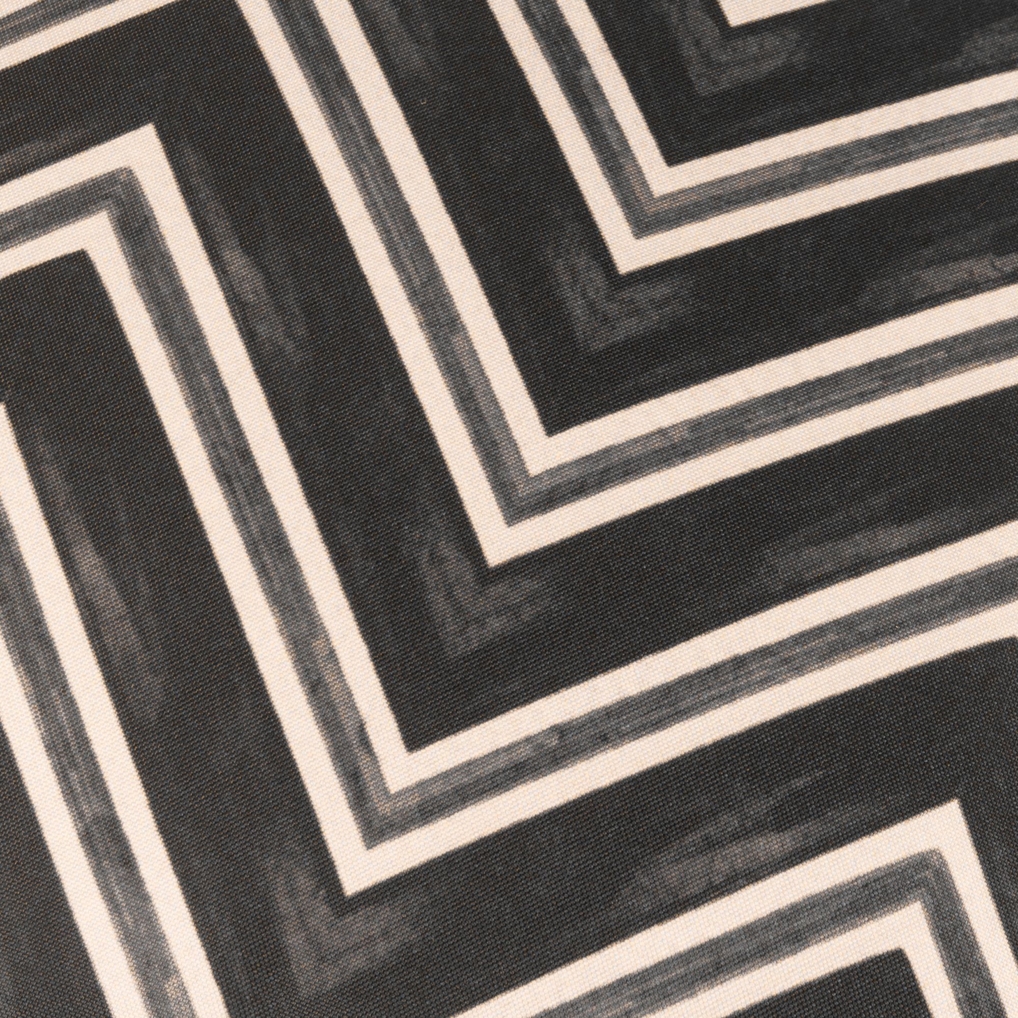 furn. Chevron Mono Geometric Outdoor Cushion, (L)43cm x (W)43cm