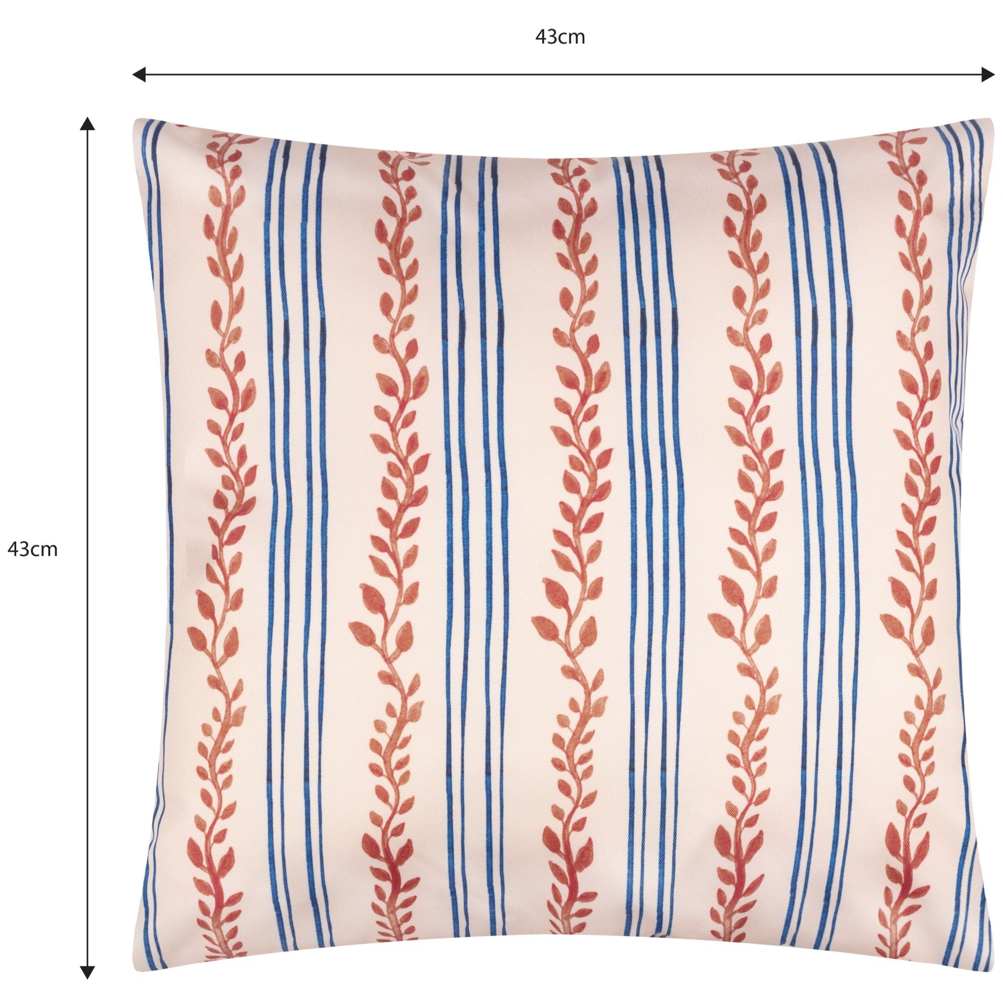 furn. Ditsy Orange Leaf Outdoor Cushion, (L)43cm x (W)43cm