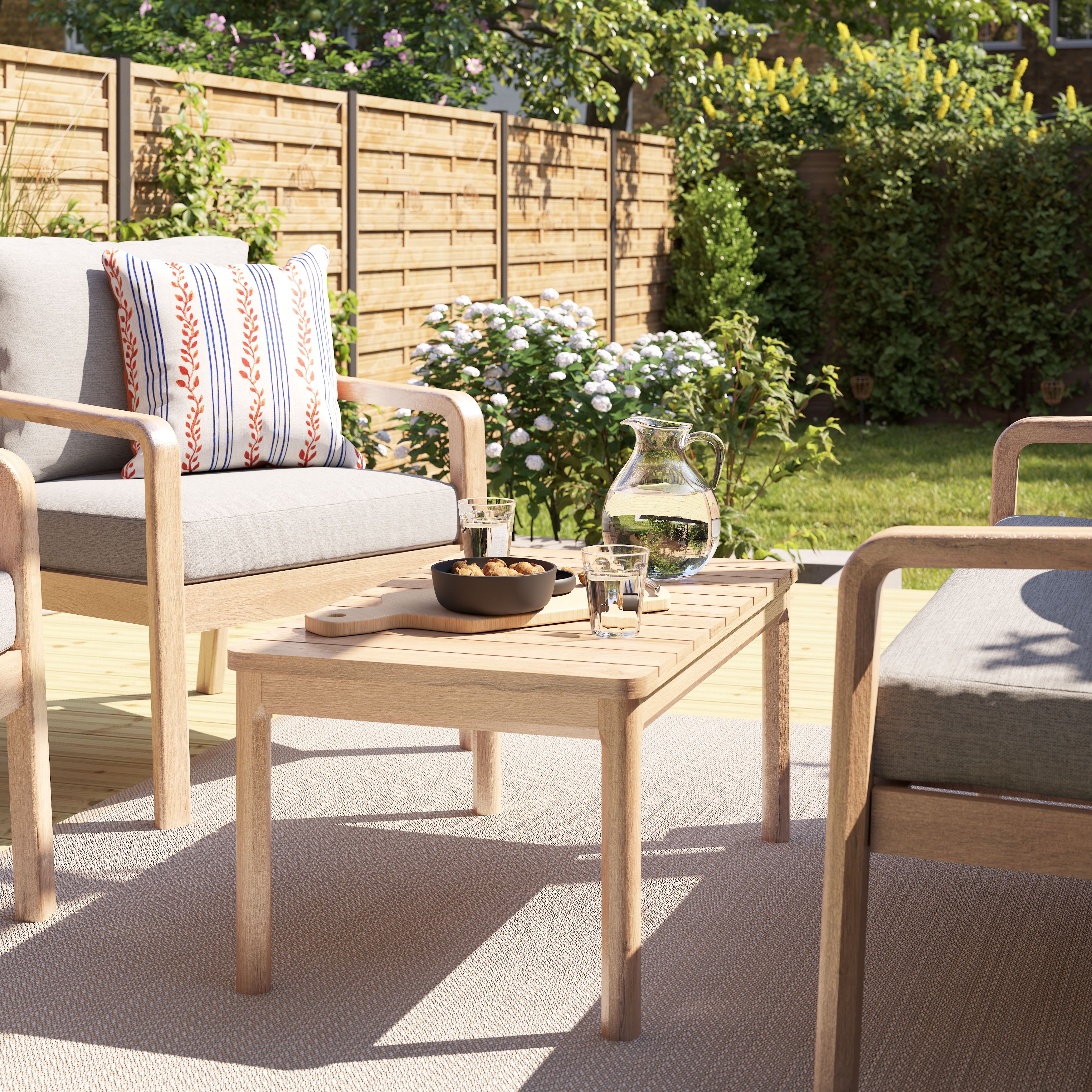 furn. Ditsy Orange Leaf Outdoor Cushion, (L)43cm x (W)43cm
