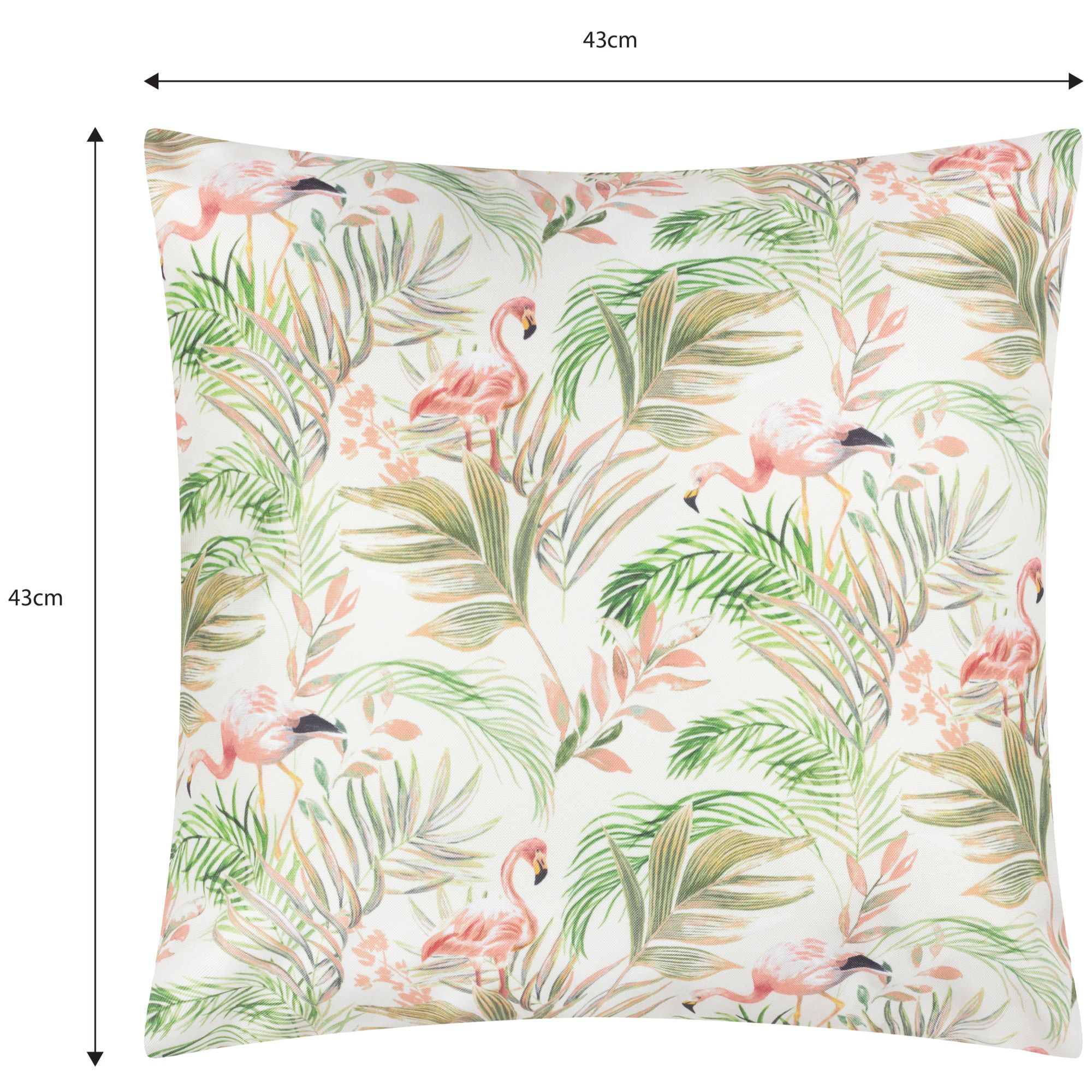 furn. Flamingo Lake Multicolour Outdoor Cushion, (L)43cm x (W)43cm