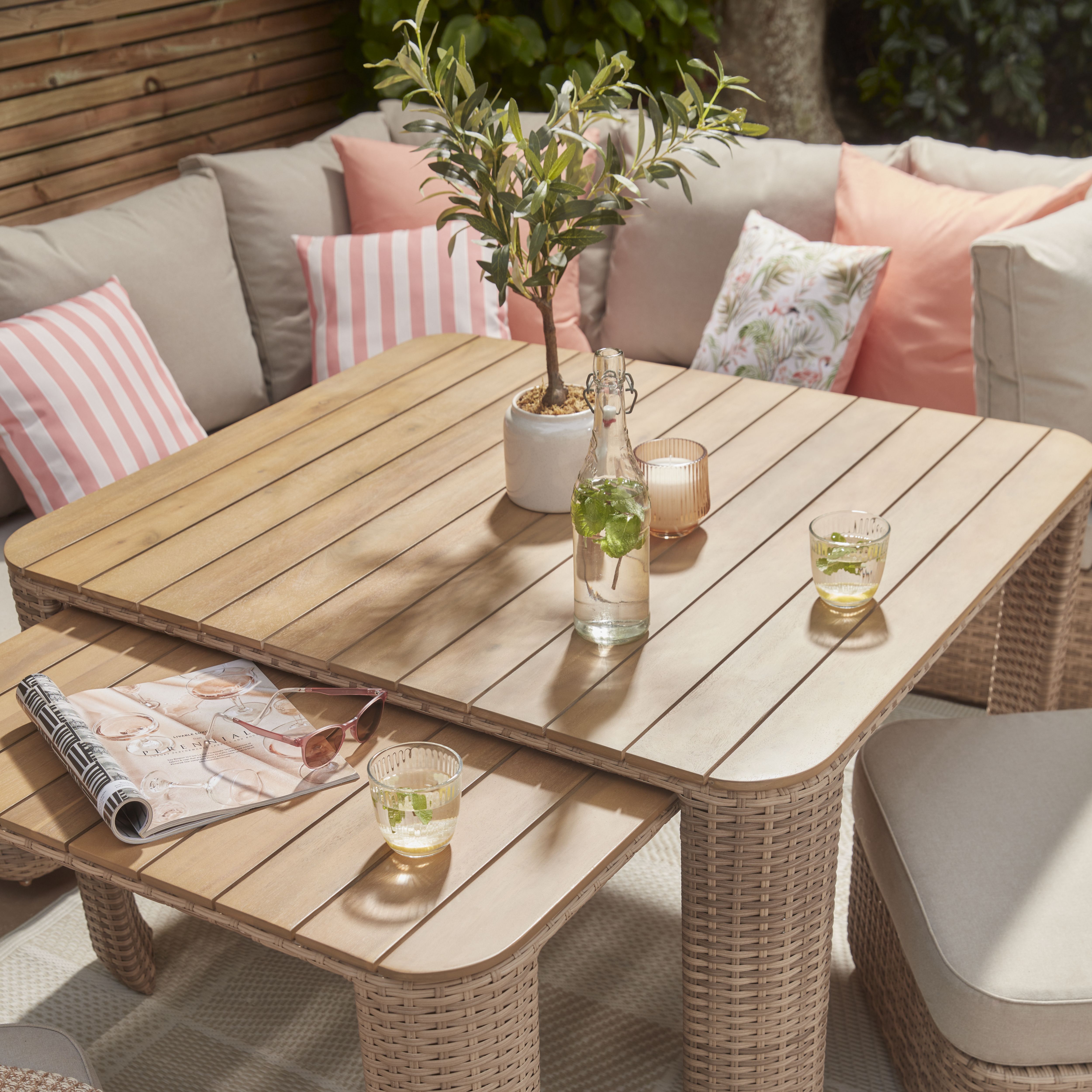 furn. Flamingo Lake Multicolour Outdoor Cushion, (L)43cm x (W)43cm