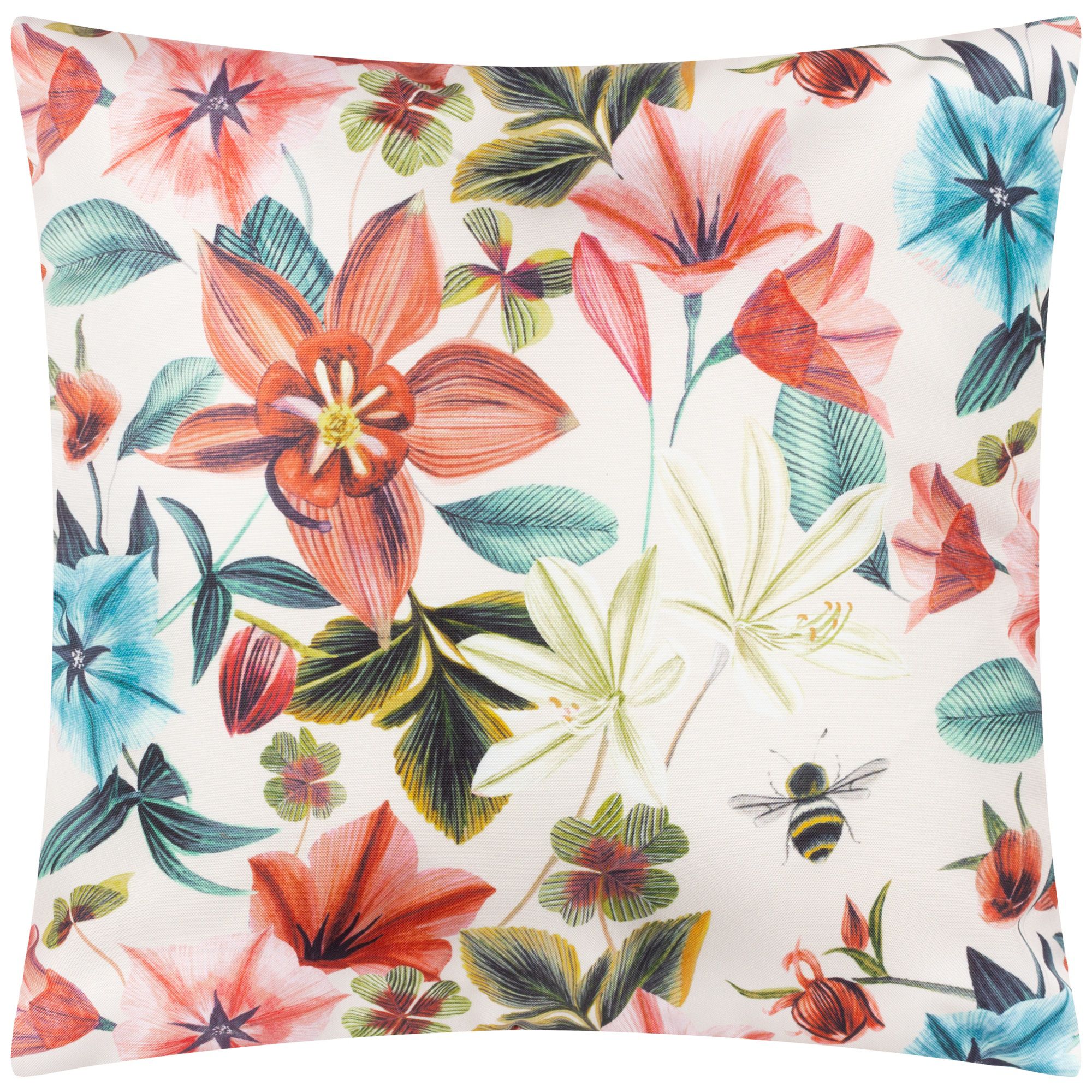 furn. Garden Bee Multicolour Outdoor Cushion, (L)43cm x (W)43cm