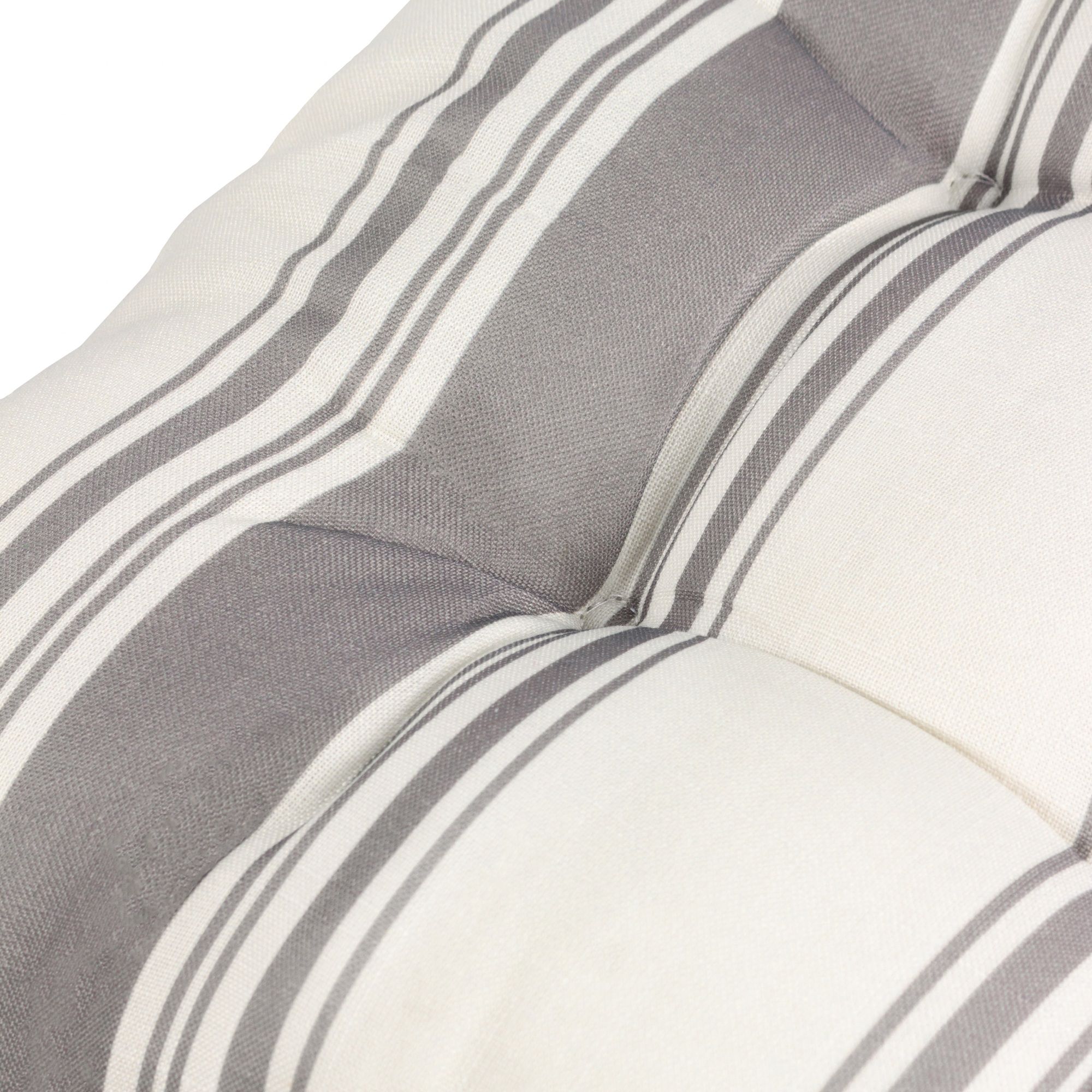 furn. Hampton Grey Striped Square Seat pad, Pack of 2 (L)40cm x (W)40cm