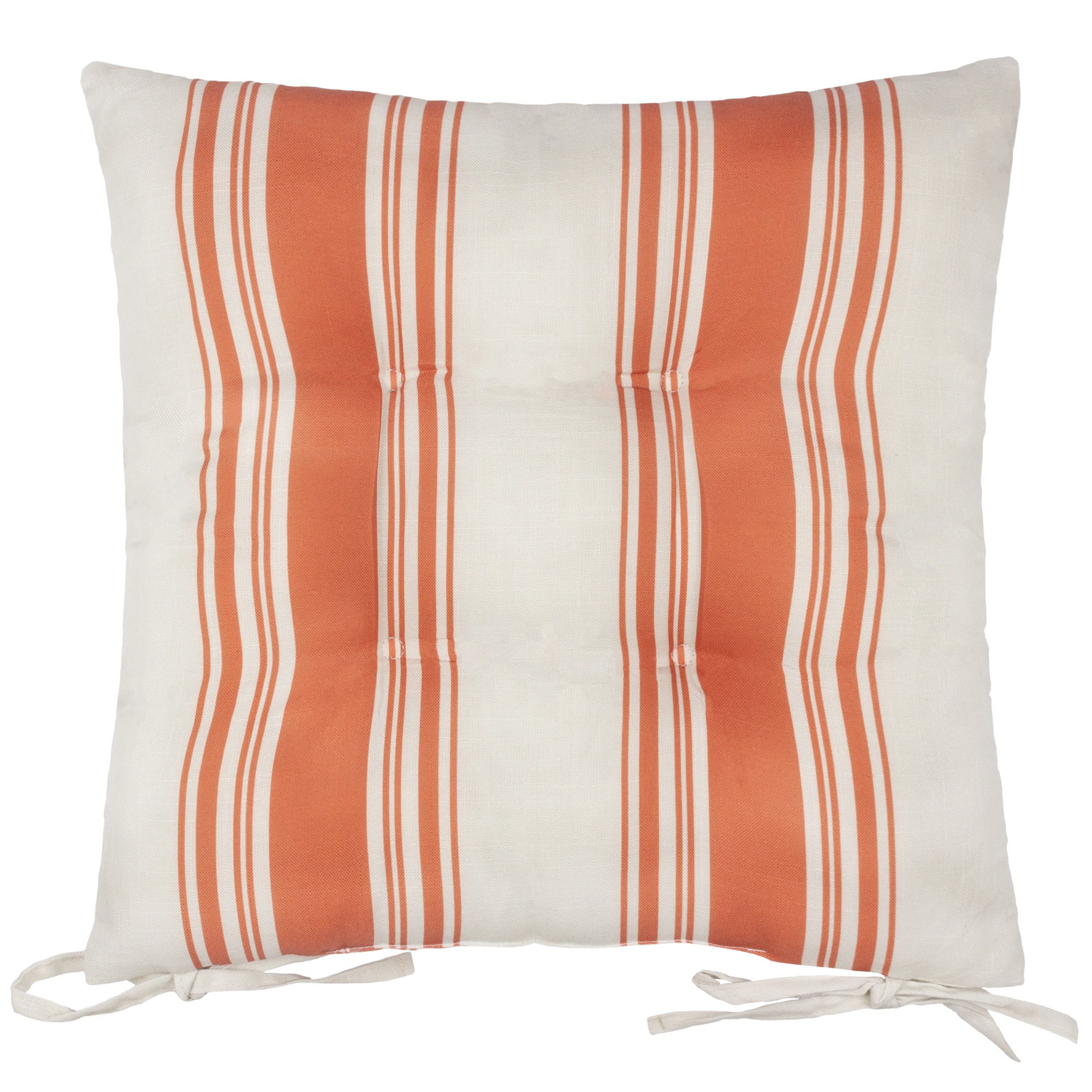 furn. Hampton Mango Striped Square Seat pad, Pack of 2 (L)40cm x (W)40cm