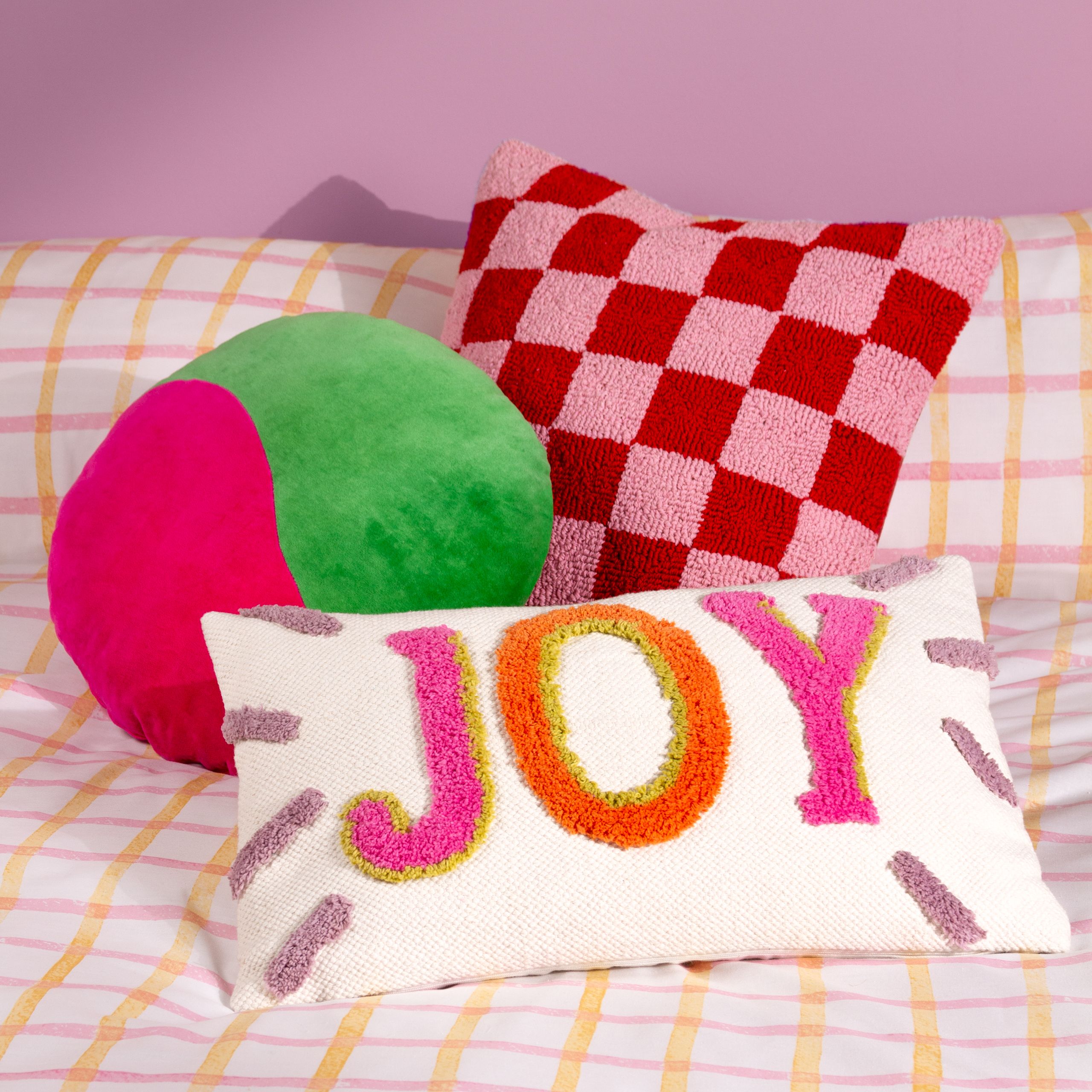 furn. Joy Multicolour Tufted Indoor Cushion, (L)50cm x (W)30cm
