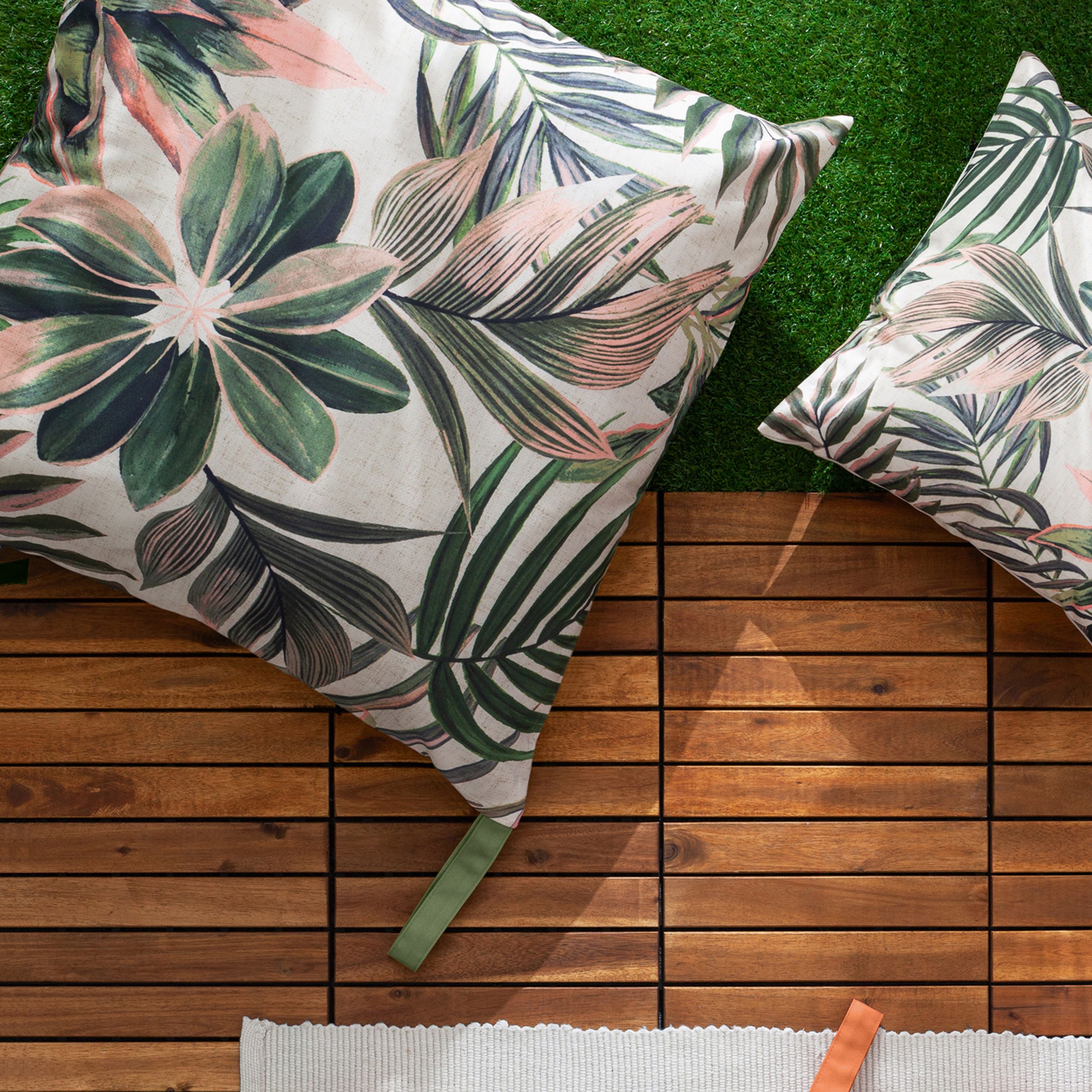 furn. Multi Tropical Outdoor Floor cushion, (L)70cm x (W)70cm