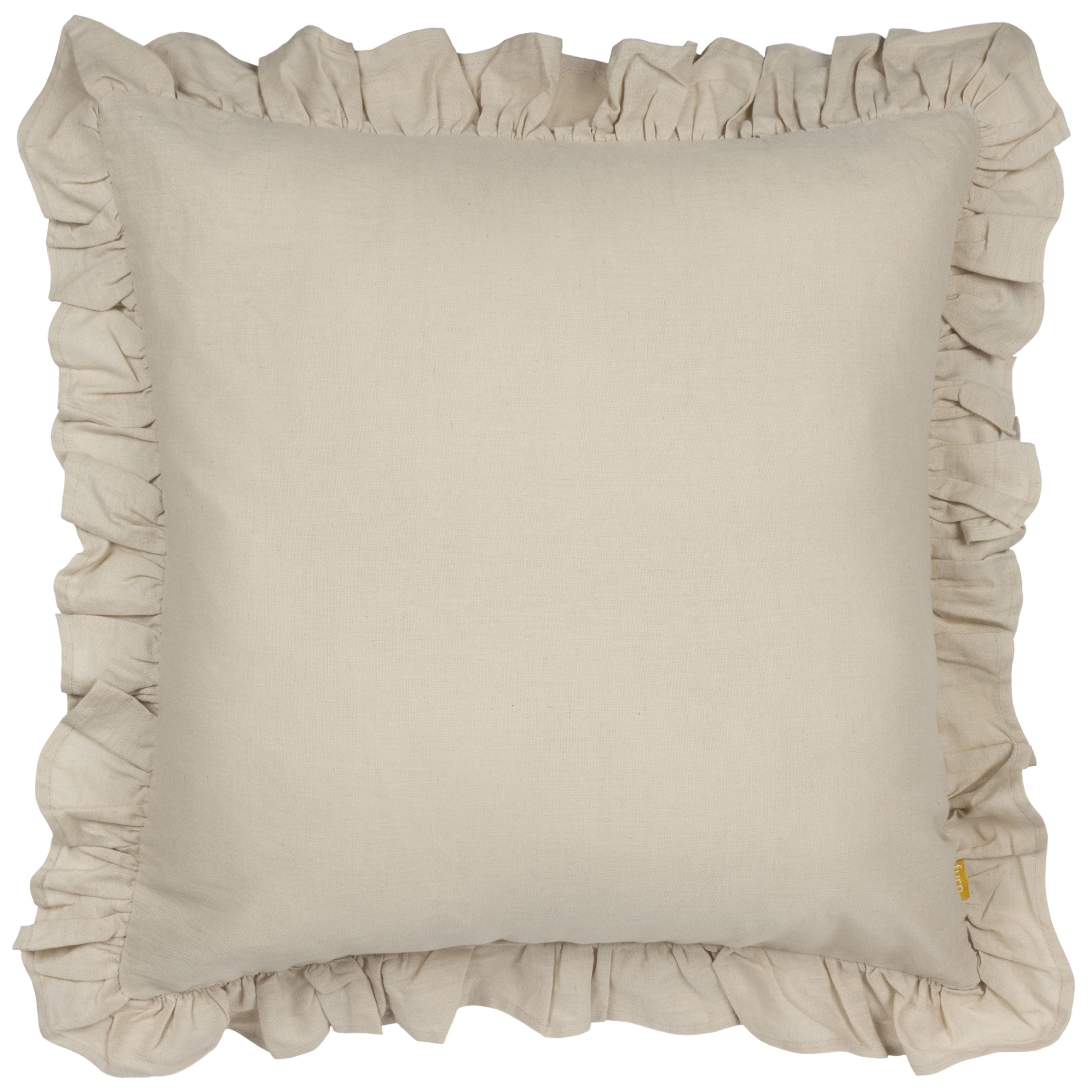 furn. Natural Plain & Ruffled Edge Indoor Cushion (L)45cm x (W)45cm