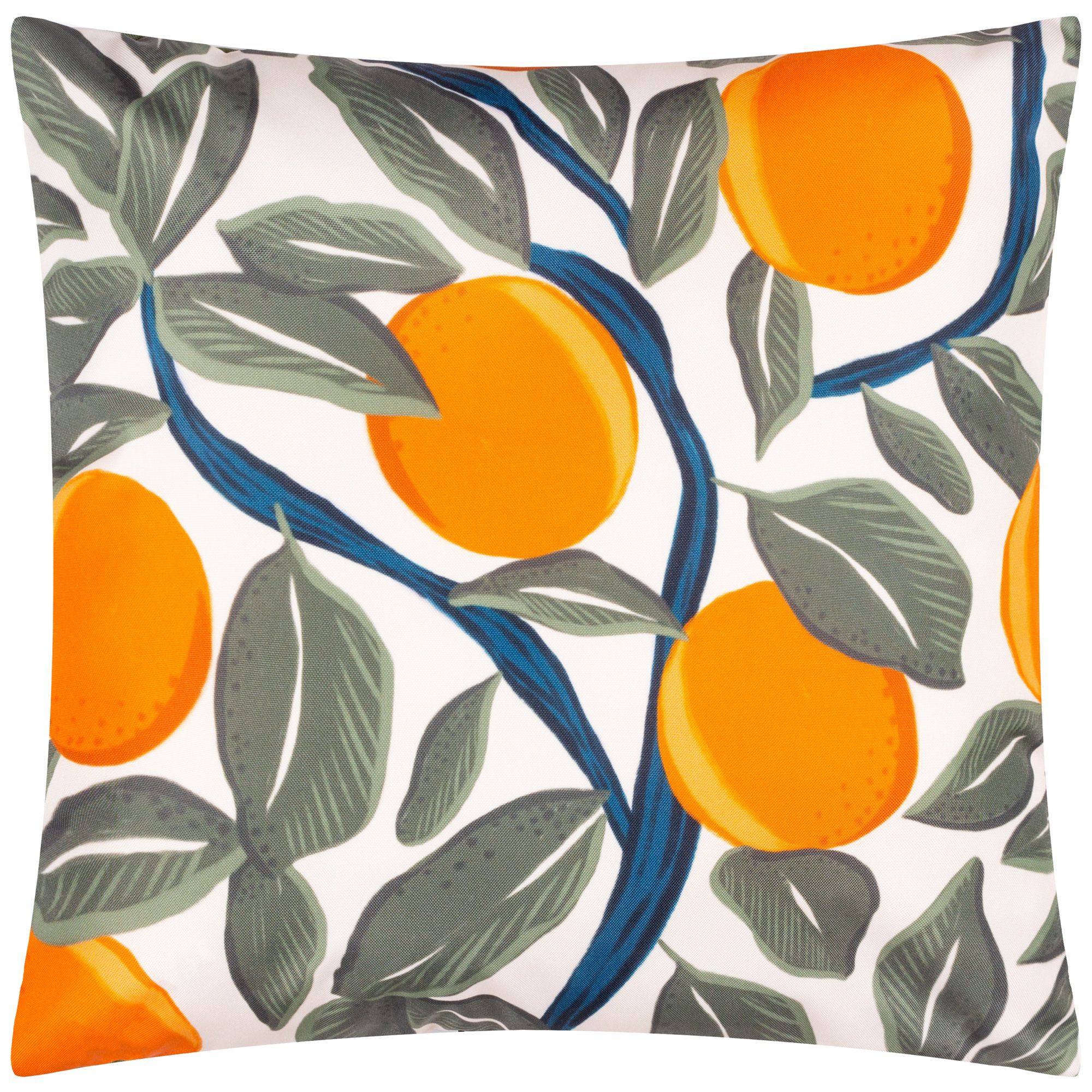 furn. Orange Grove Green Striped Outdoor Cushion, (L)43cm x (W)43cm