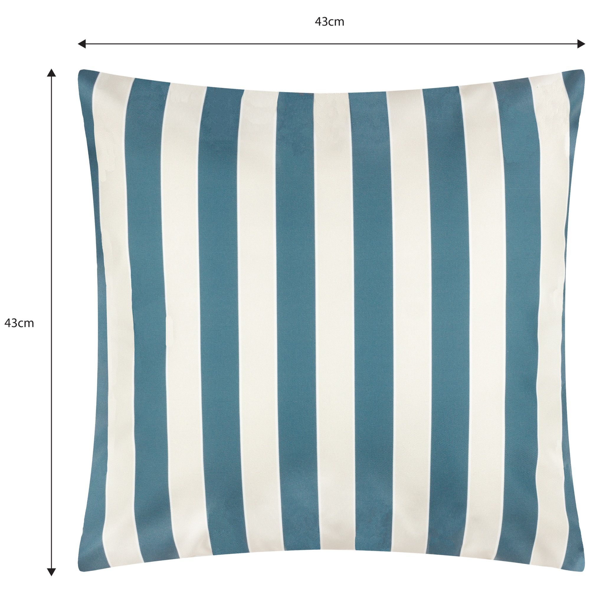 furn. Pier Stripe Blue Outdoor Cushion, (L)43cm x (W)43cm