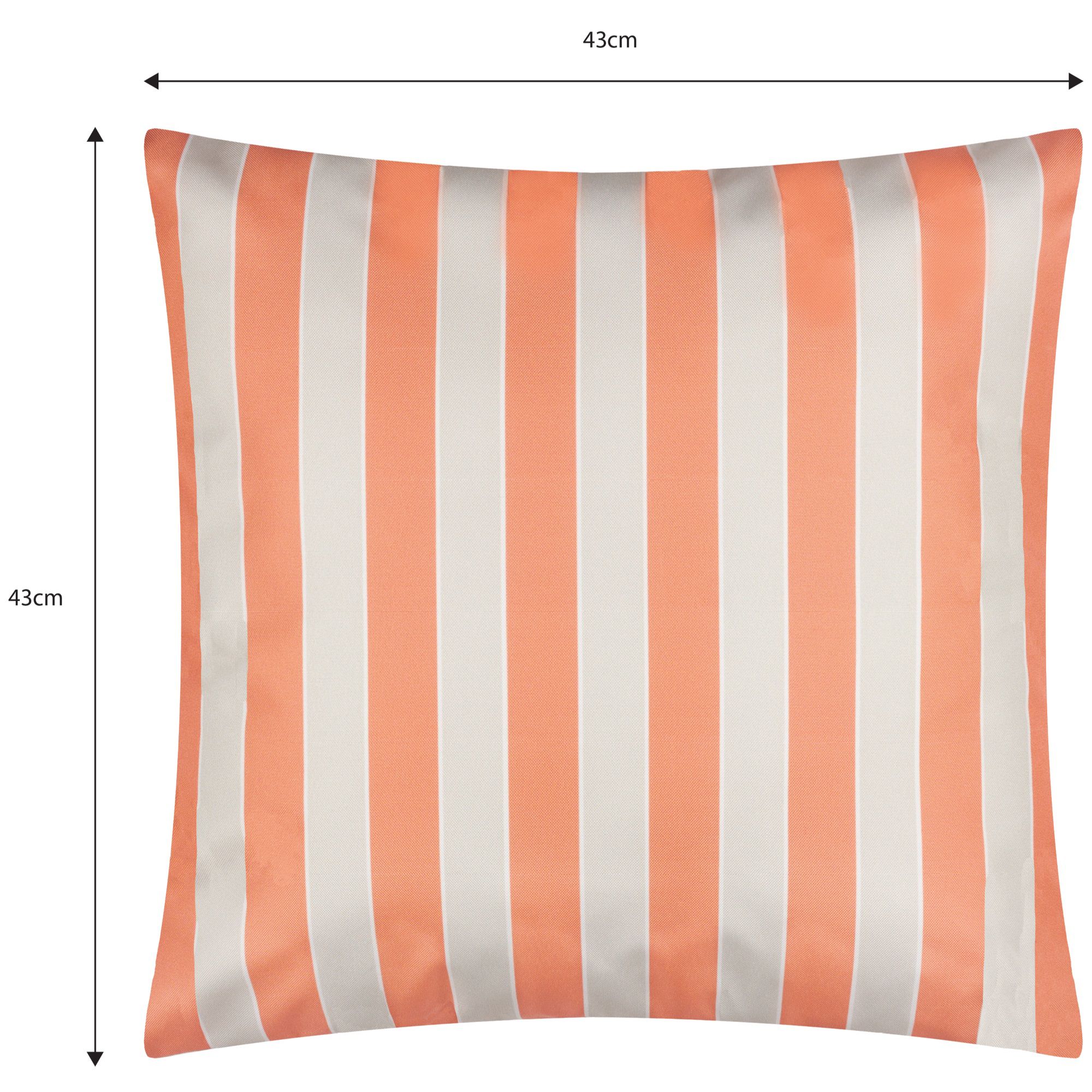 furn. Pier Stripe Shrimp Outdoor Cushion, (L)43cm x (W)43cm
