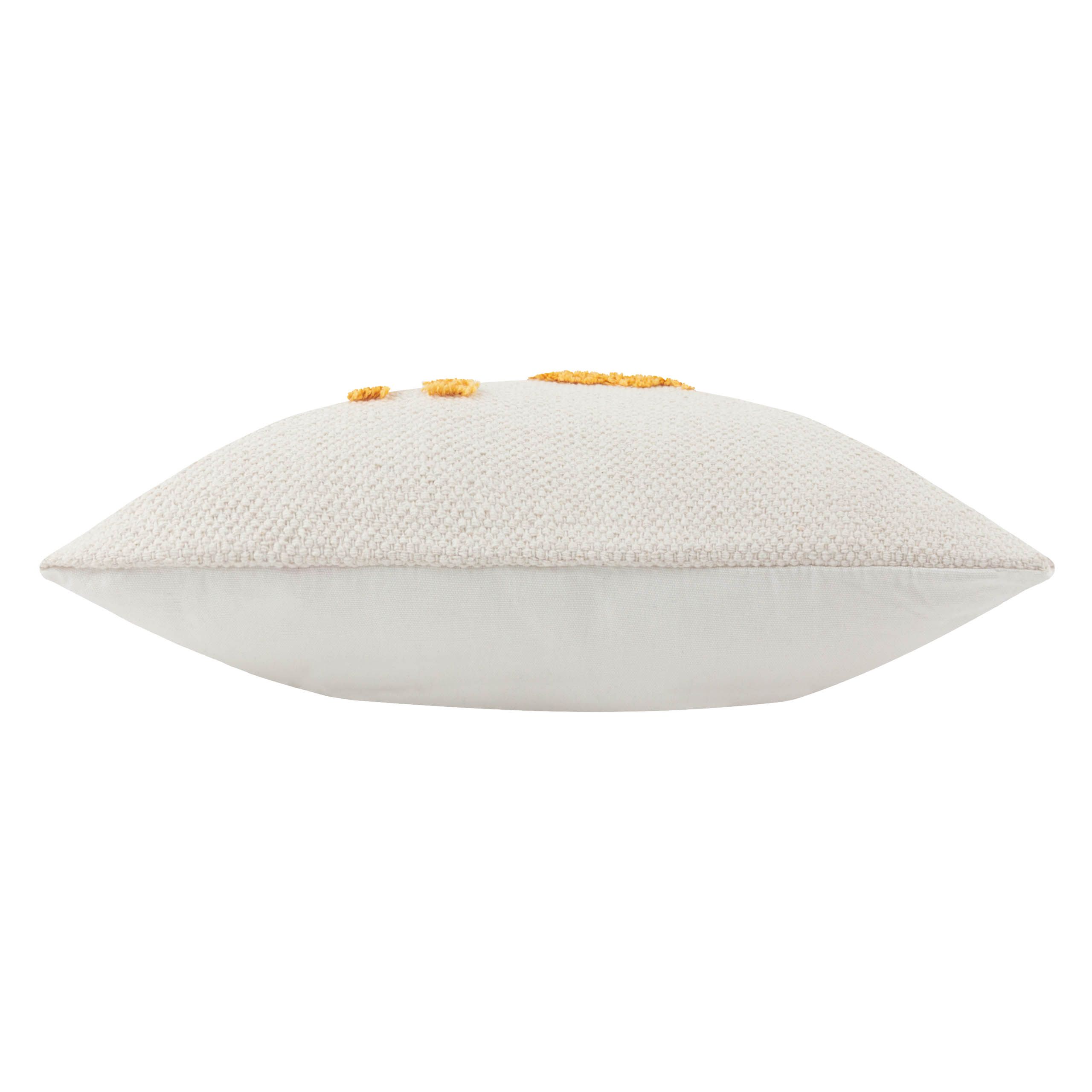 furn. Yellow Tufted Smile Indoor Cushion, (L)30cm x (W)50cm