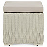 Gabbs Synthetic wicker Grey & white Foot stool Pack of 2