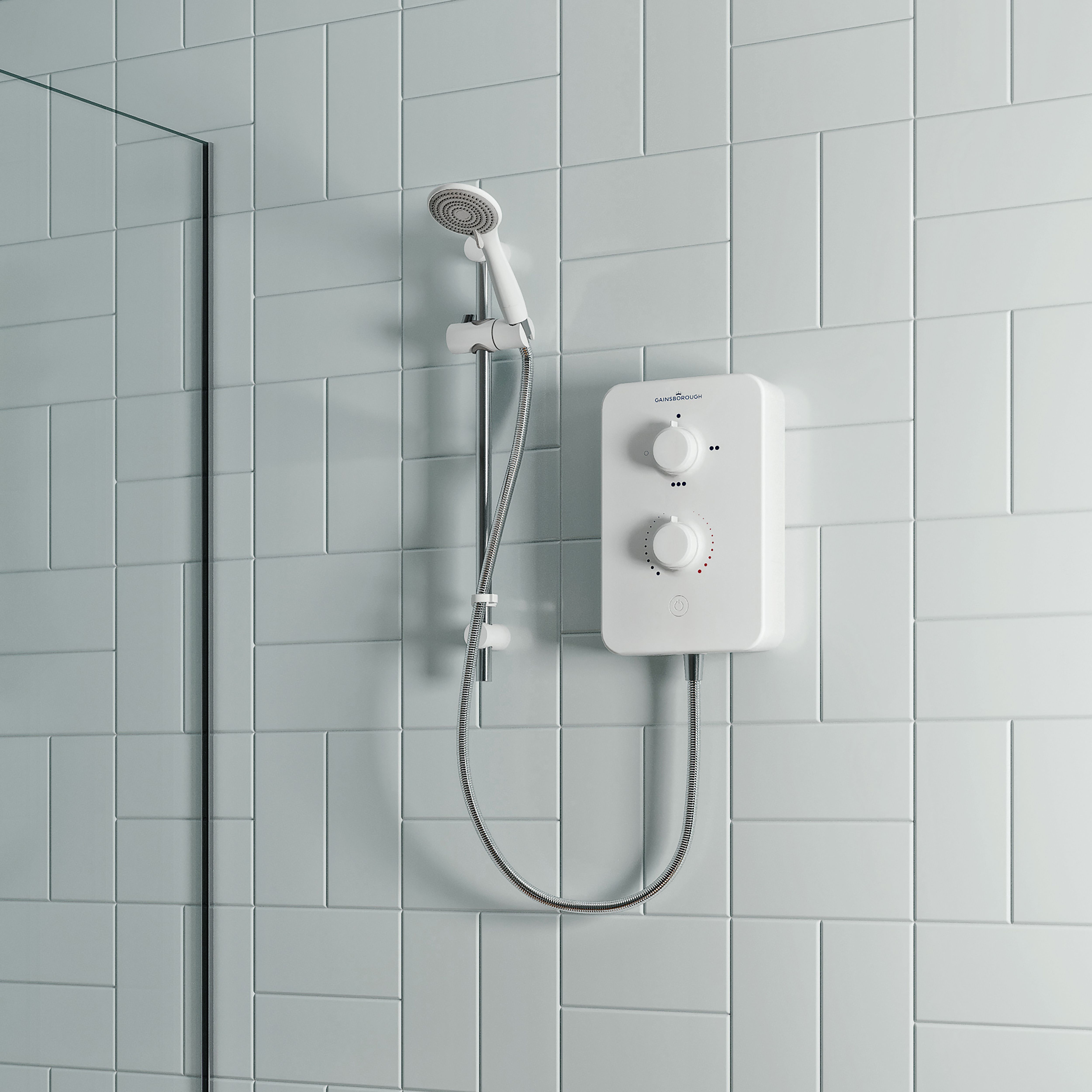 Gainsborough Slim Duo Gloss Polar White Electric Shower, 8.5W