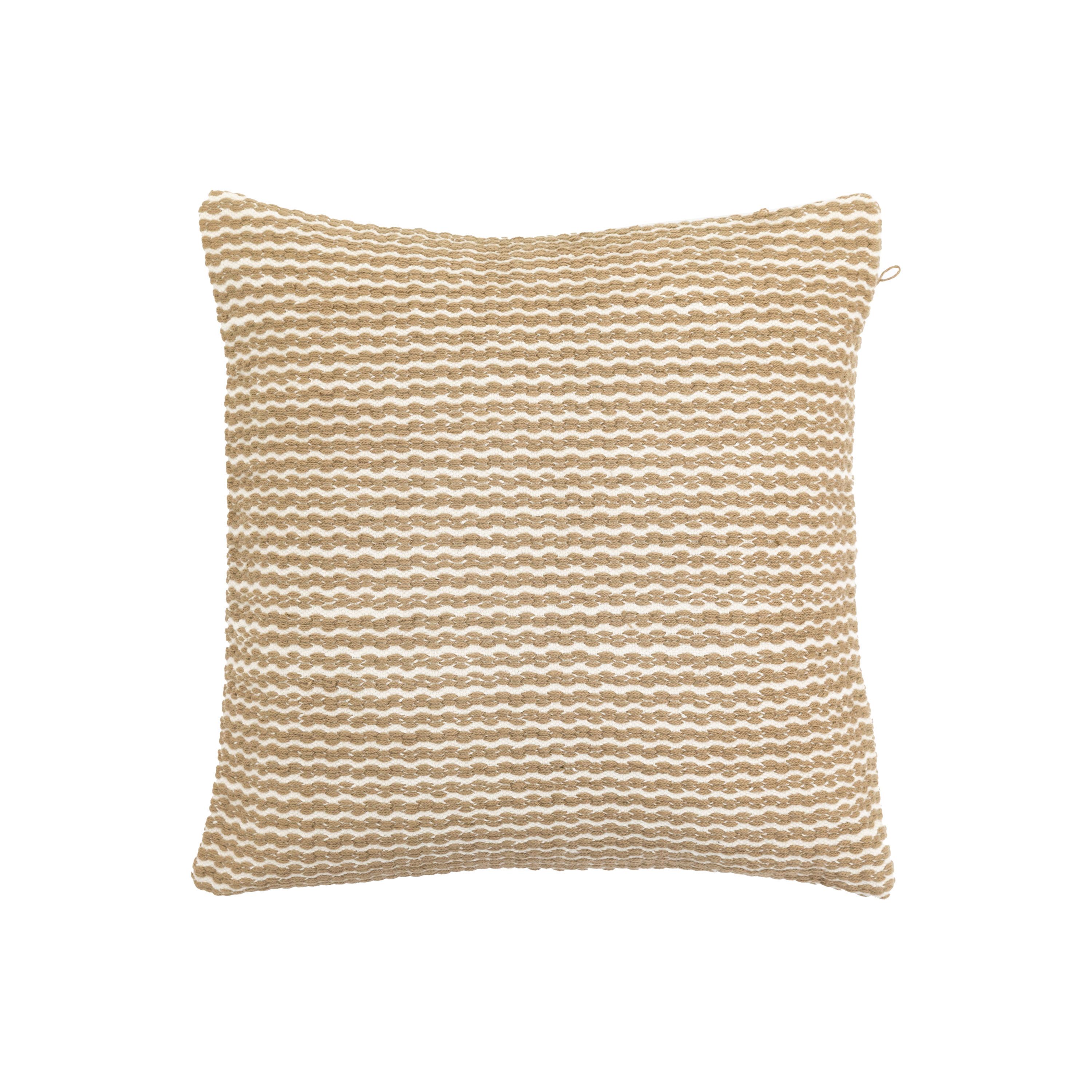 Gallery™ Beige & White Stripe Woven effect Indoor Cushion, (L)45cm x (W)45cm