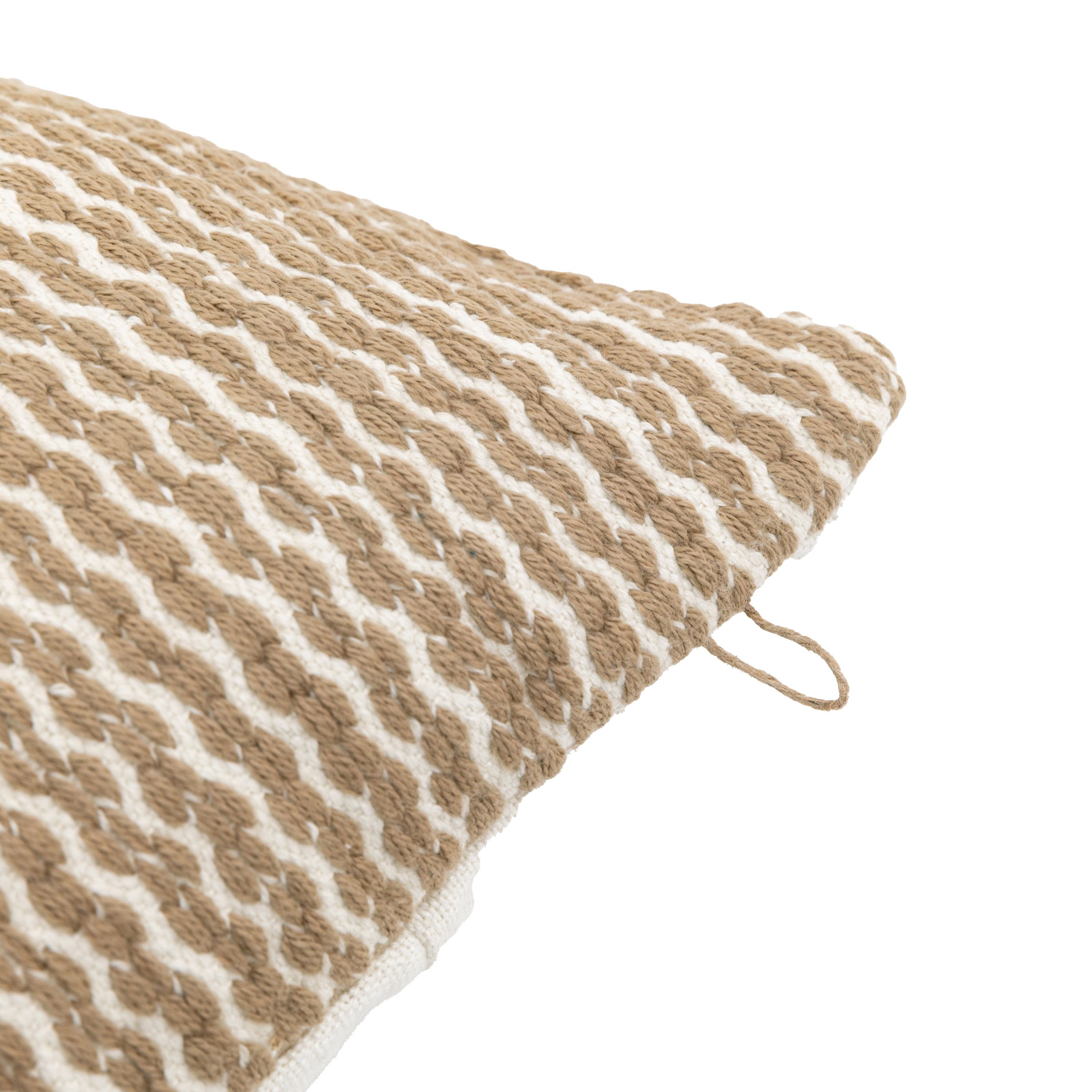 Gallery™ Beige & White Stripe Woven effect Indoor Cushion, (L)45cm x (W)45cm