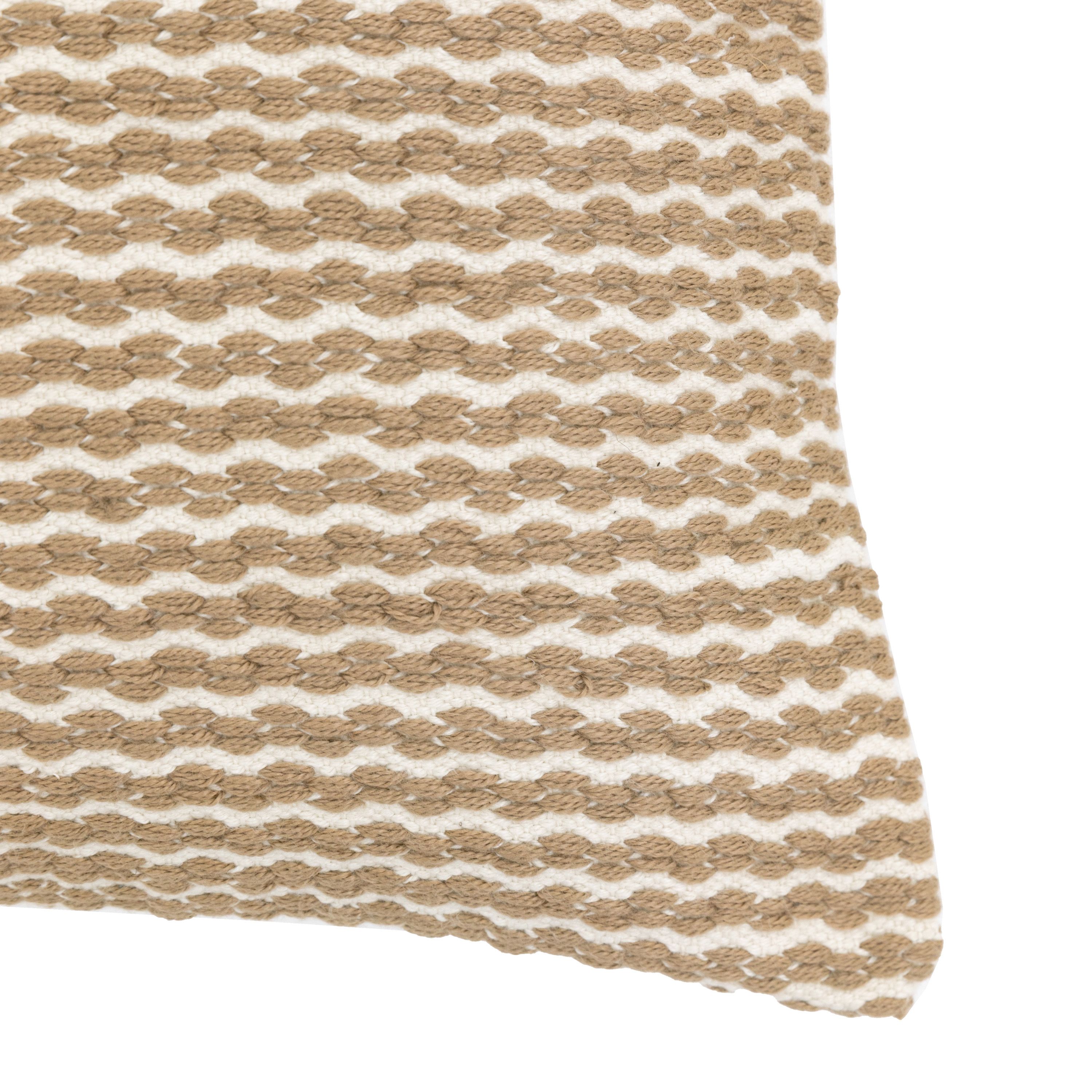 Gallery™ Beige & White Stripe Woven effect Indoor Cushion, (L)45cm x (W)45cm