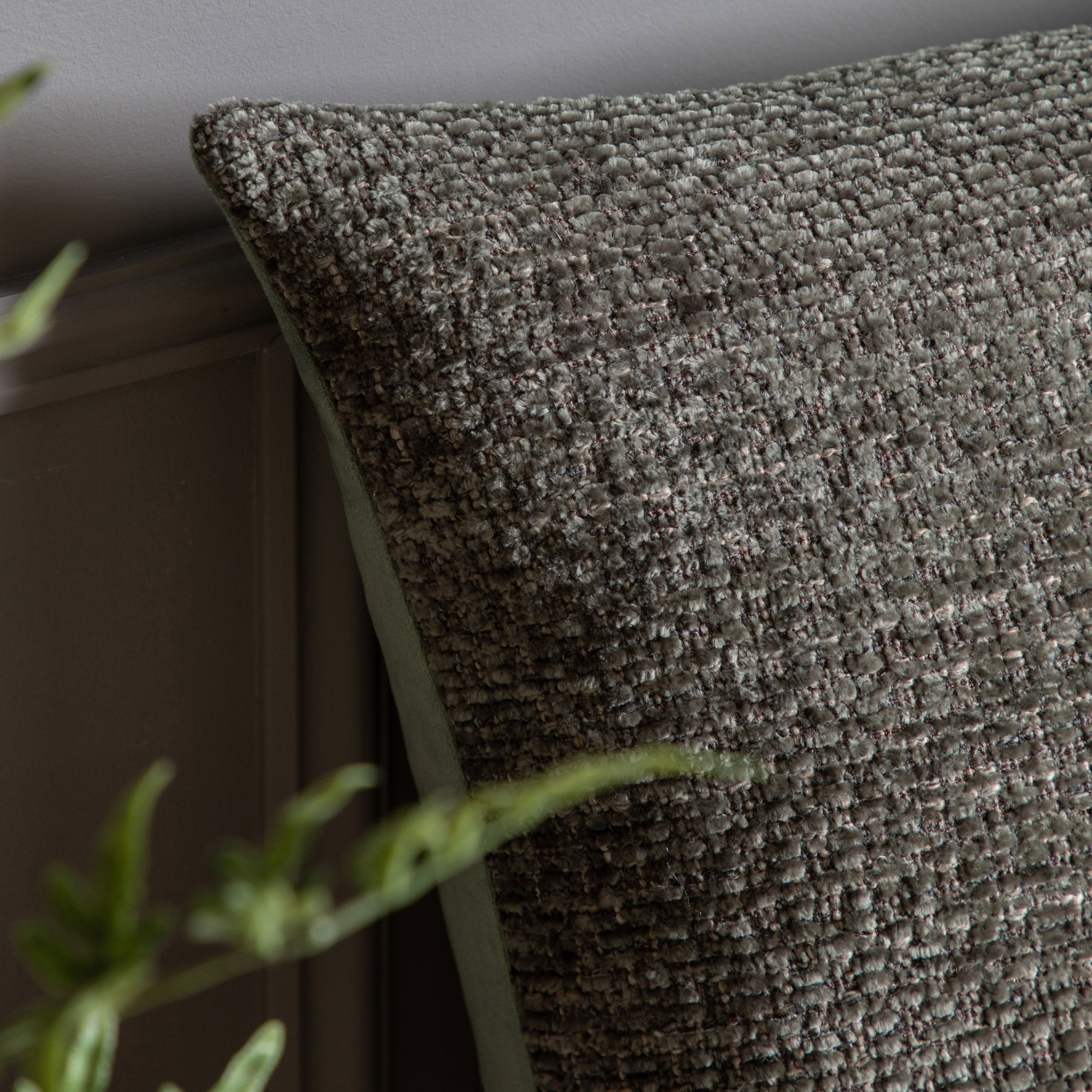 Gallery™ Chenille Olive Woven effect Indoor Cushion, (L)55cm x (W)55cm