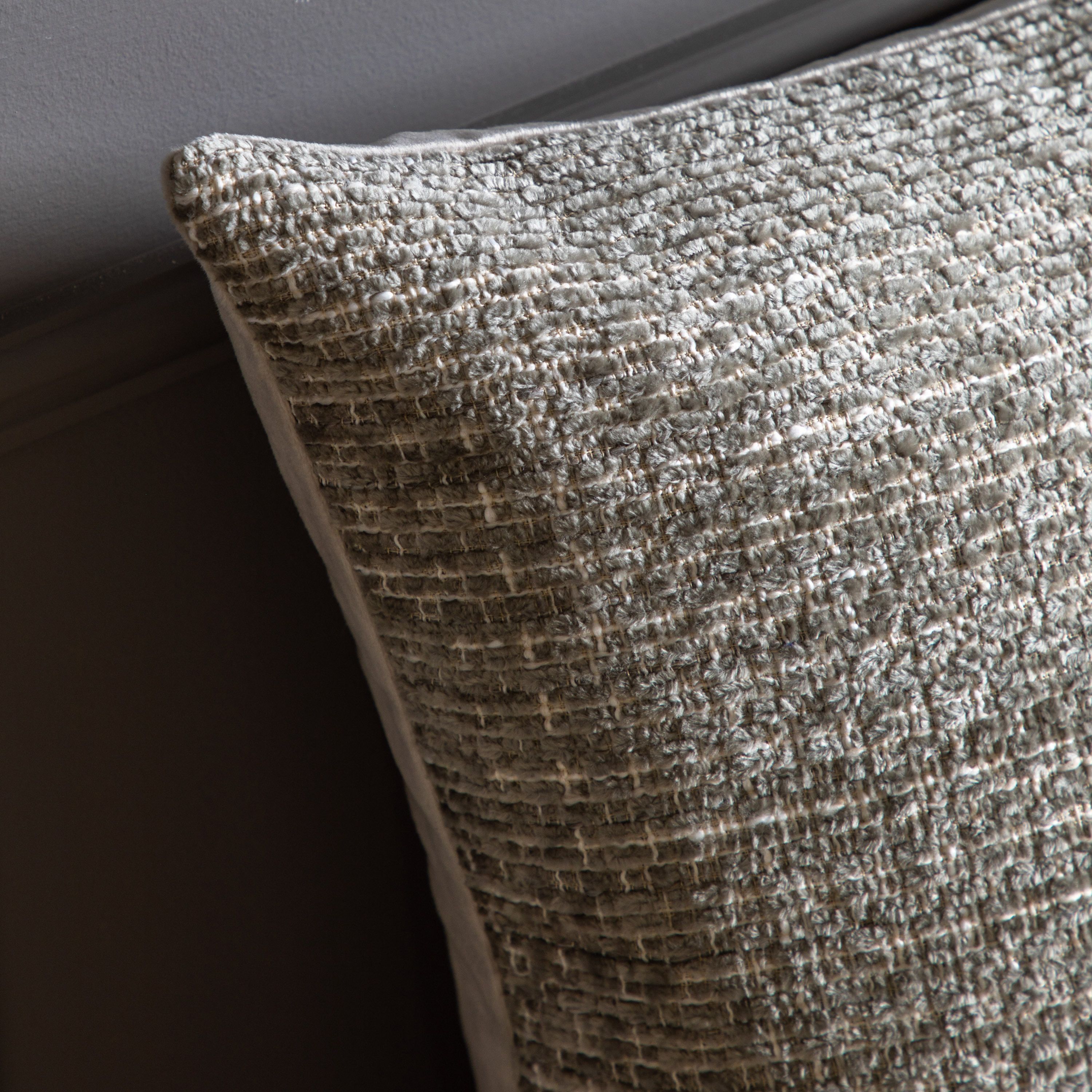 Gallery™ Chenille Taupe Woven effect Indoor Cushion, (L)55cm x (W)55cm