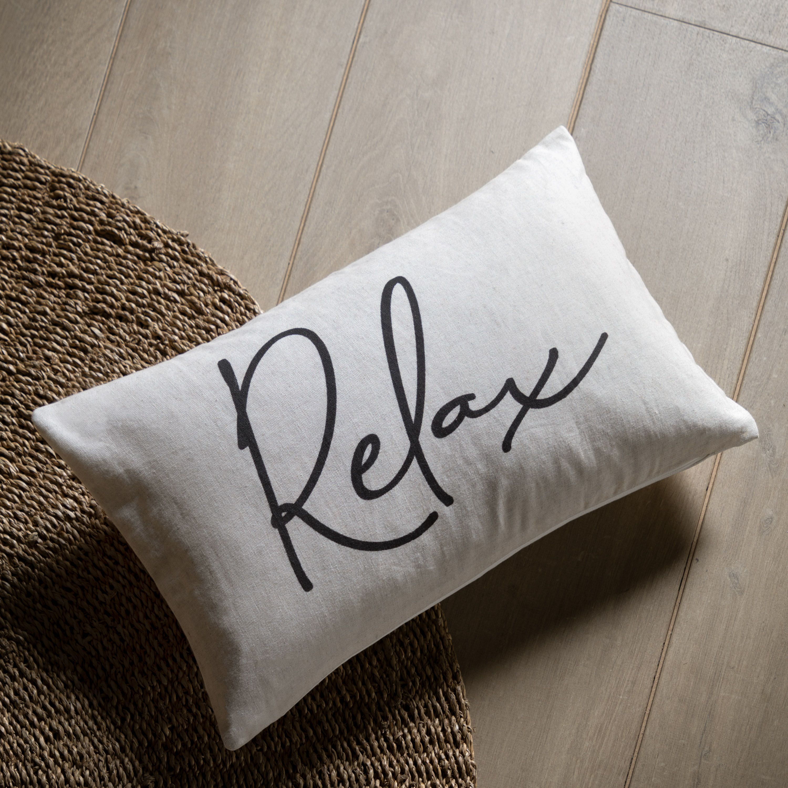 Gallery™ Cream & Black Relax Indoor Cushion (L)30cm x (W)50cm