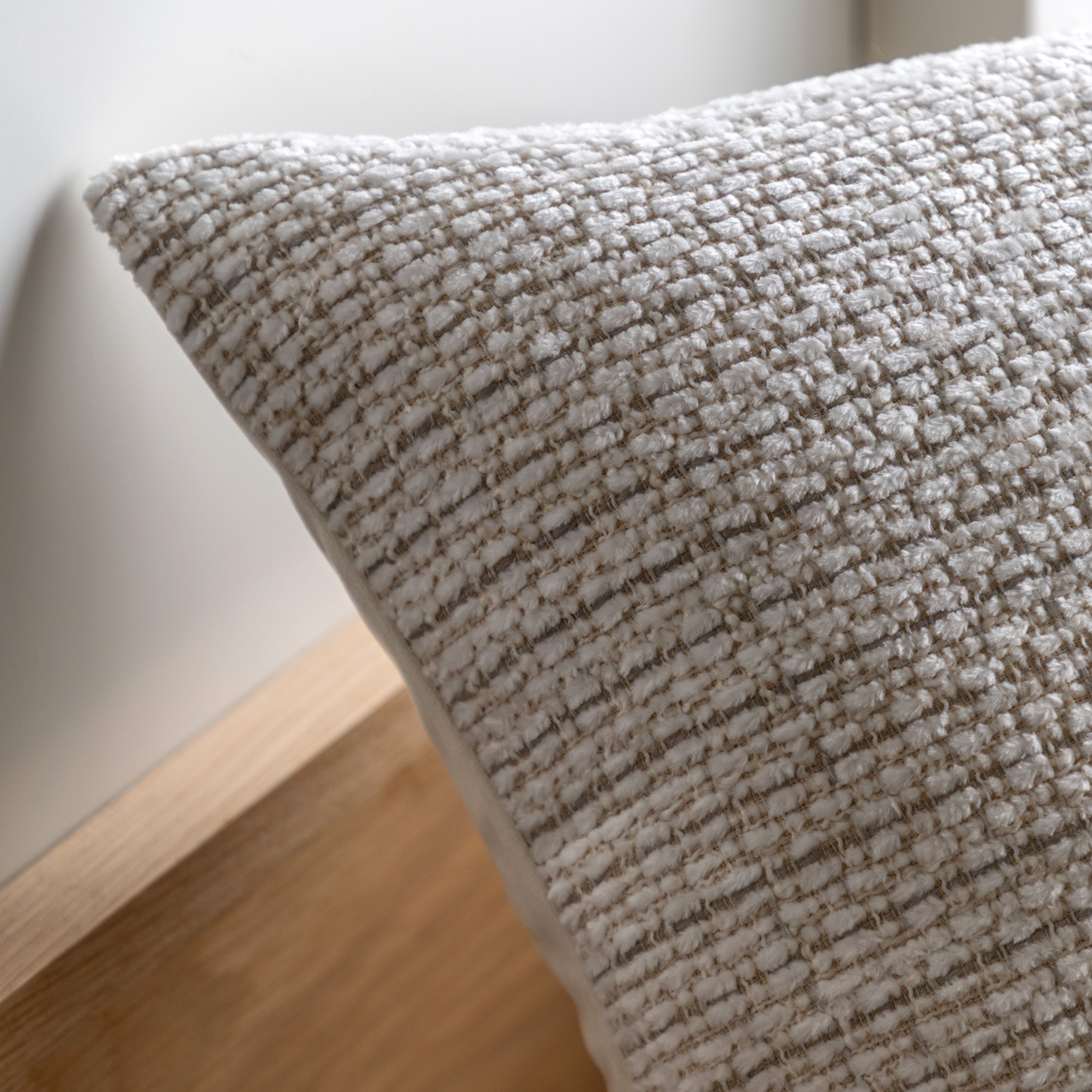 Gallery™ Cream Textured Chenille effect Indoor Cushion, (L)50cm x (W)50cm
