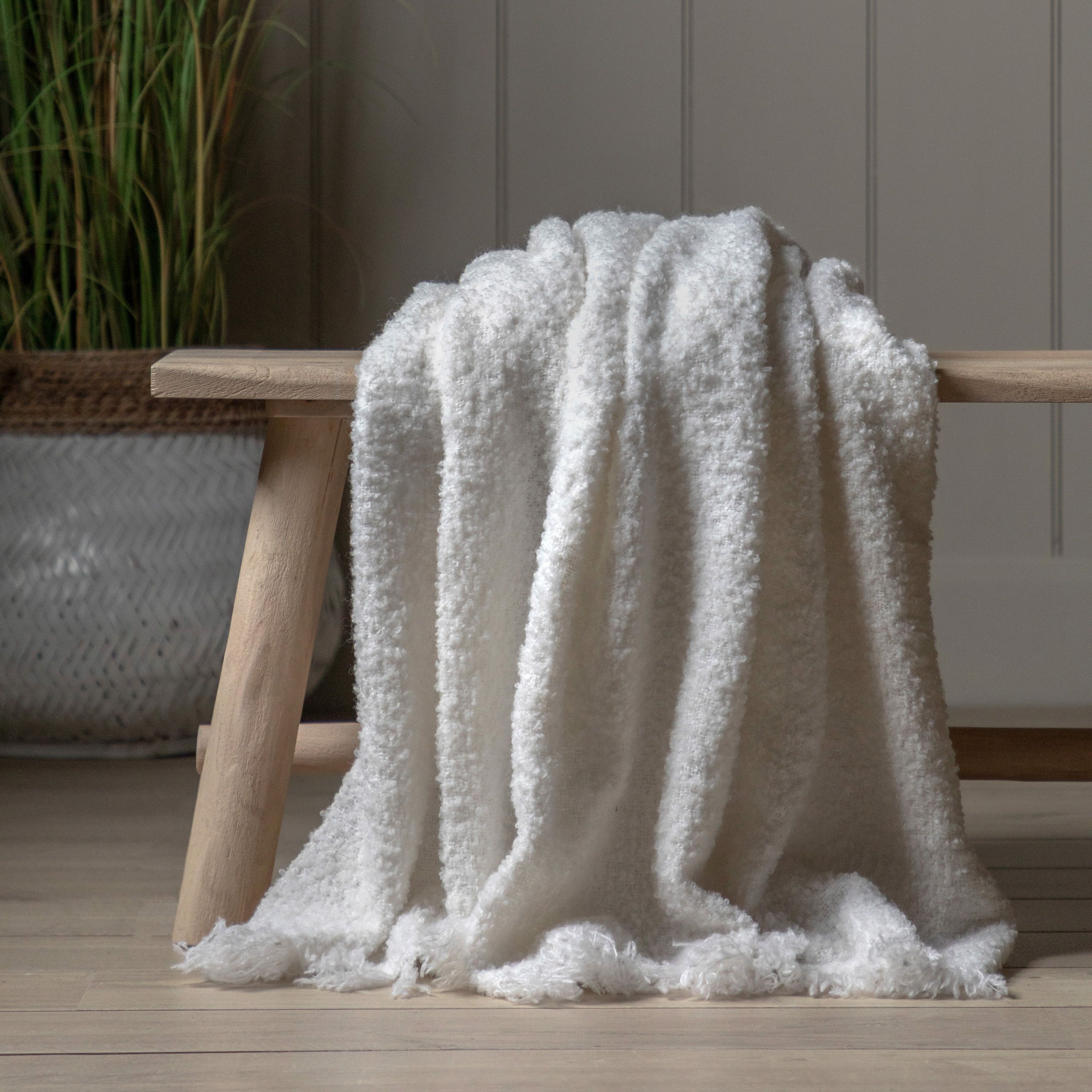 Gallery™ Natural Boucle Velour Throw
