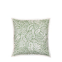 Gallery™ Natural & Olive Green Leaves Indoor Cushion (L)45cm x (W)45cm