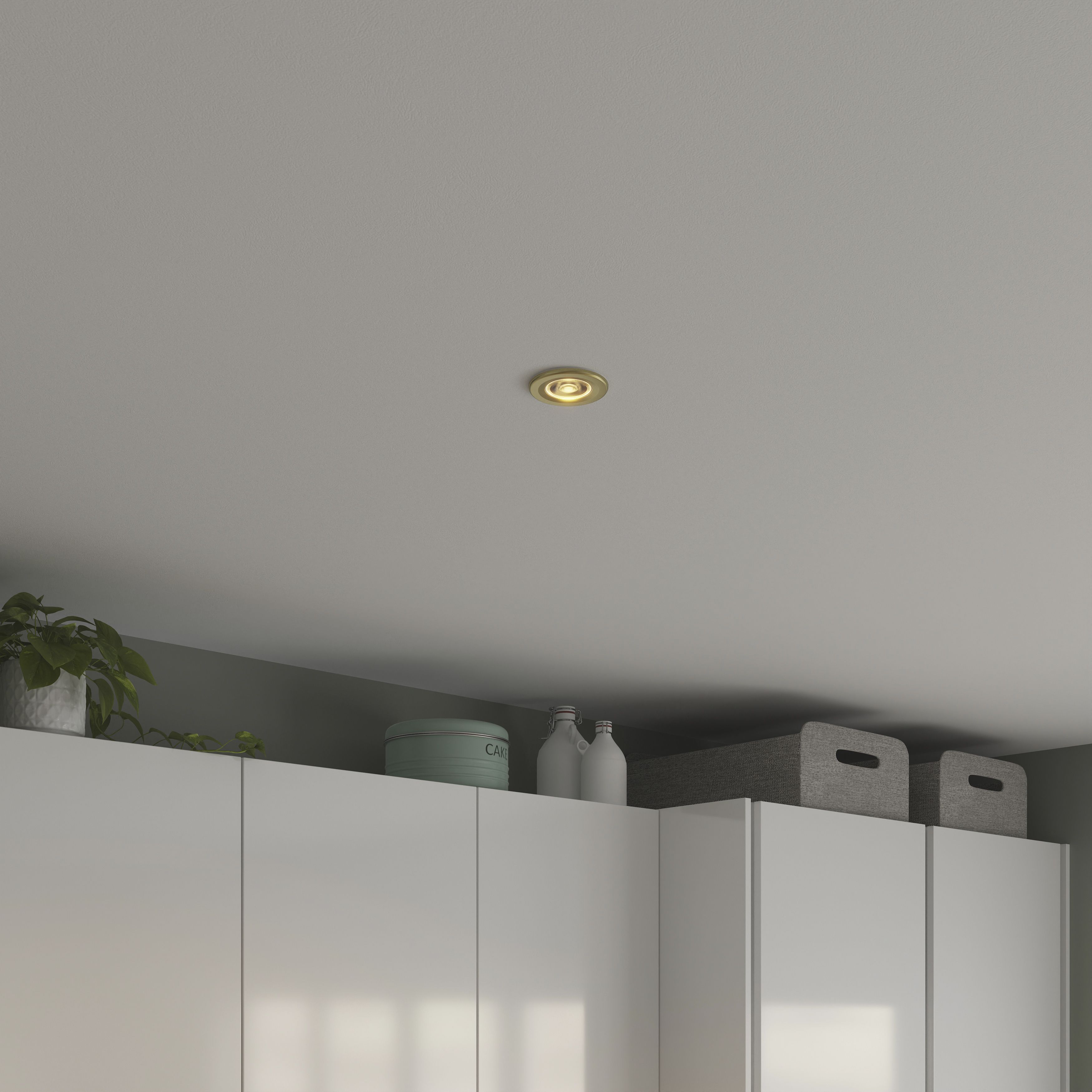 Gamow Matt Gold effect Fixed LED Fire-rated Warm & neutral Downlight 5W IP65