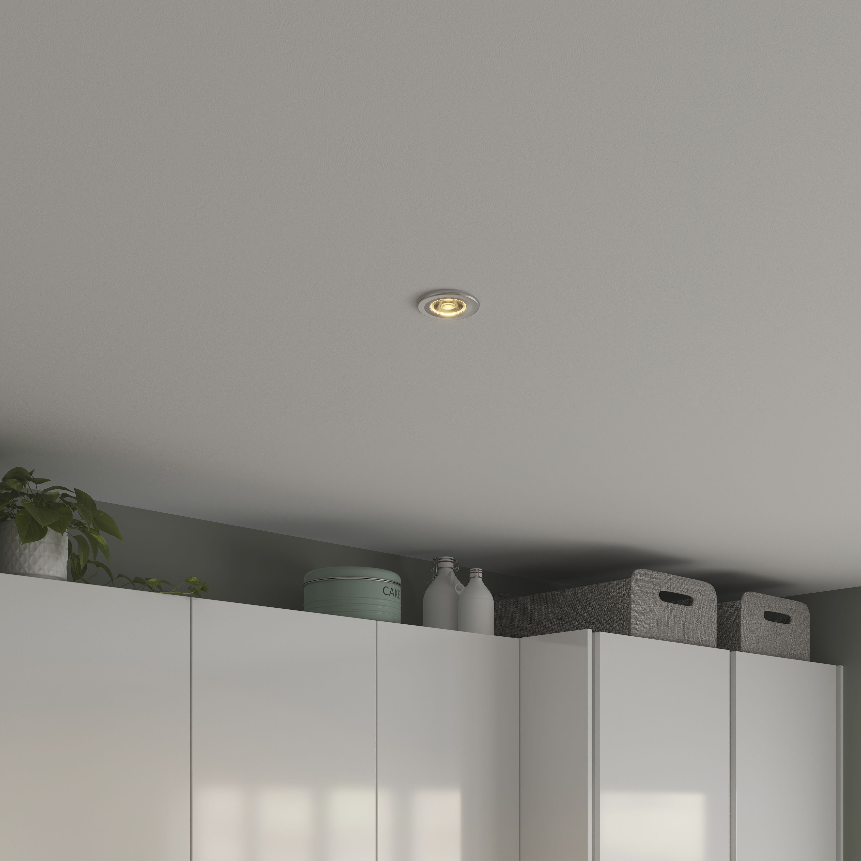 Gamow Matt Pewter effect Fixed LED Fire-rated Warm & neutral Downlight 5W IP65