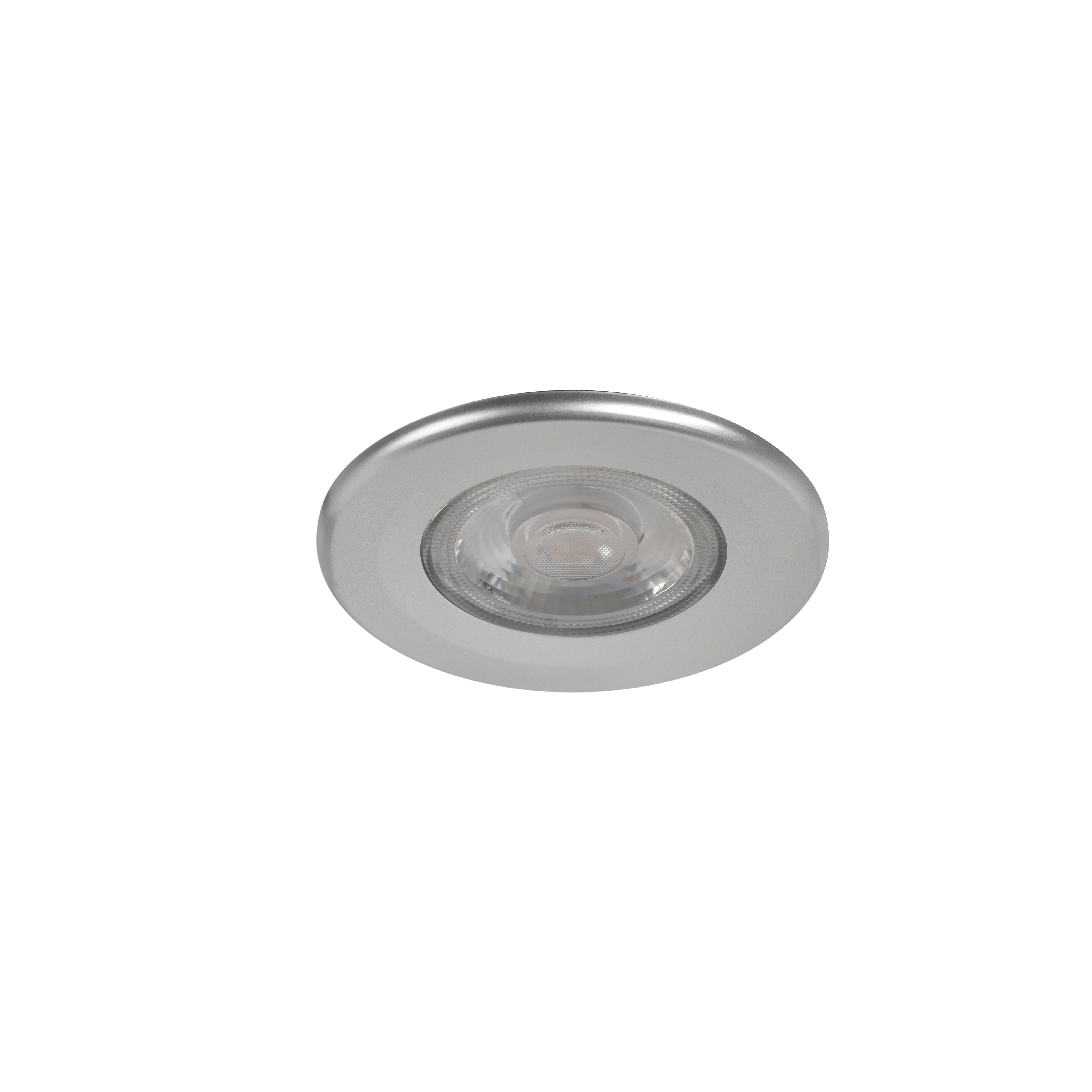 Gamow Matt Pewter effect Fixed LED Fire-rated Warm & neutral Downlight 5W IP65