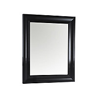 Ganji Black Curved Rectangular Framed Mirror (H)63cm (W)53cm