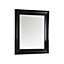 Ganji Black Curved Rectangular Framed Mirror (H)63cm (W)53cm