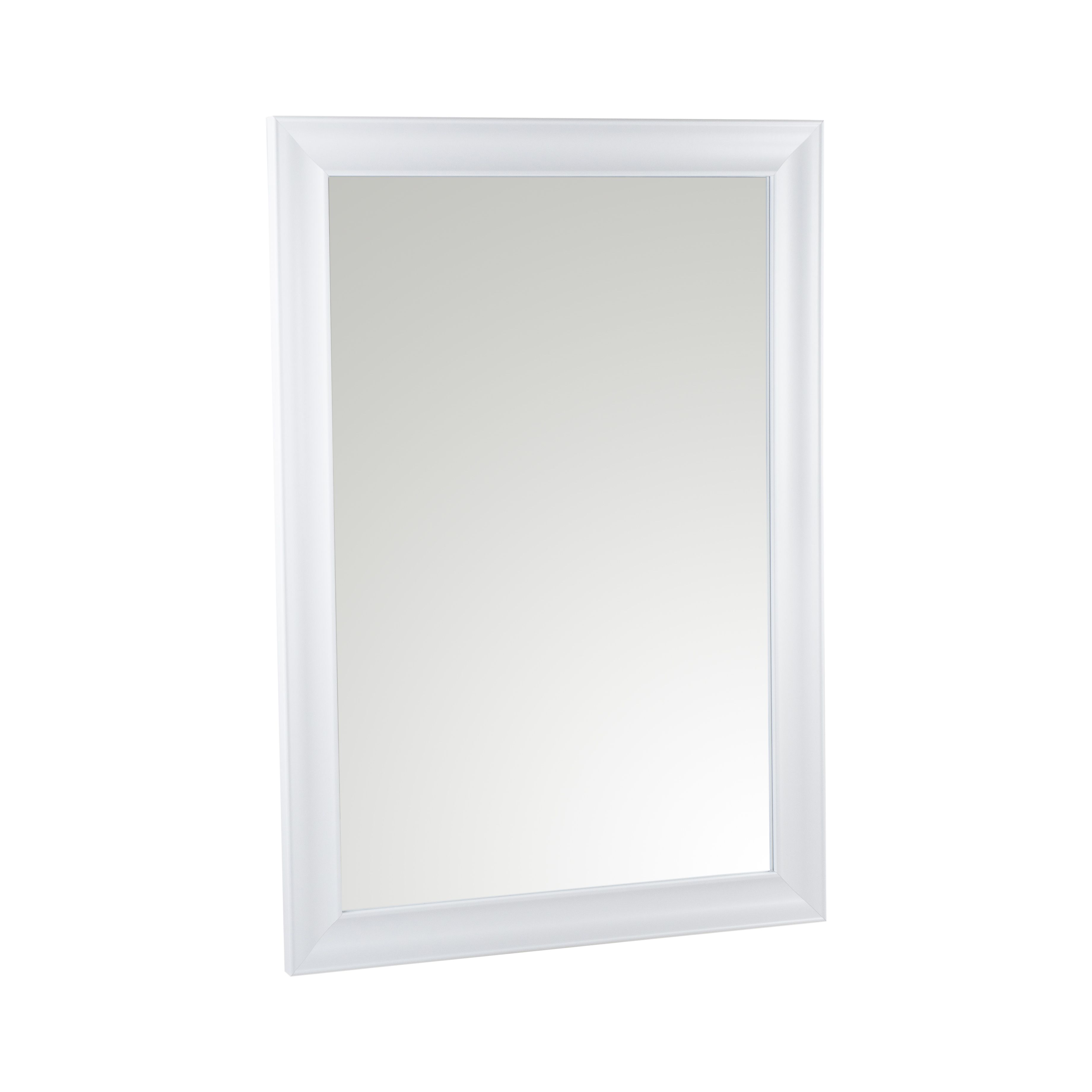 Ganji White Curved Rectangular Framed Mirror (H)103cm (W)73cm