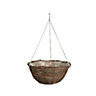 Gardman Brown Round Rattan Hanging basket, 30.48cm