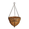 Gardman Distressed Brown Cone Coco liner & metal frame Hanging basket, 30.48cm