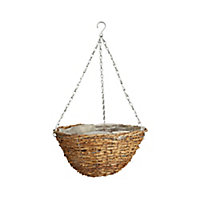 Gardman Faux Round Rattan Hanging basket, 30.48cm