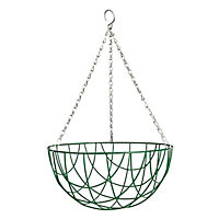 Gardman Green Round Wire Hanging basket, 30.48cm