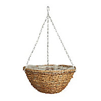 Gardman Spot Round Rattan Hanging basket, 35.56cm