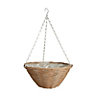 Gardman Woven Round Plastic Hanging basket, 35.56cm