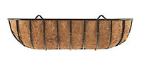 Gardman Wrought iron Black Coco liner & metal frame Hanging basket