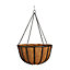 Gardman Wrought iron Black Round Coco liner & metal frame Hanging basket, 40.64cm