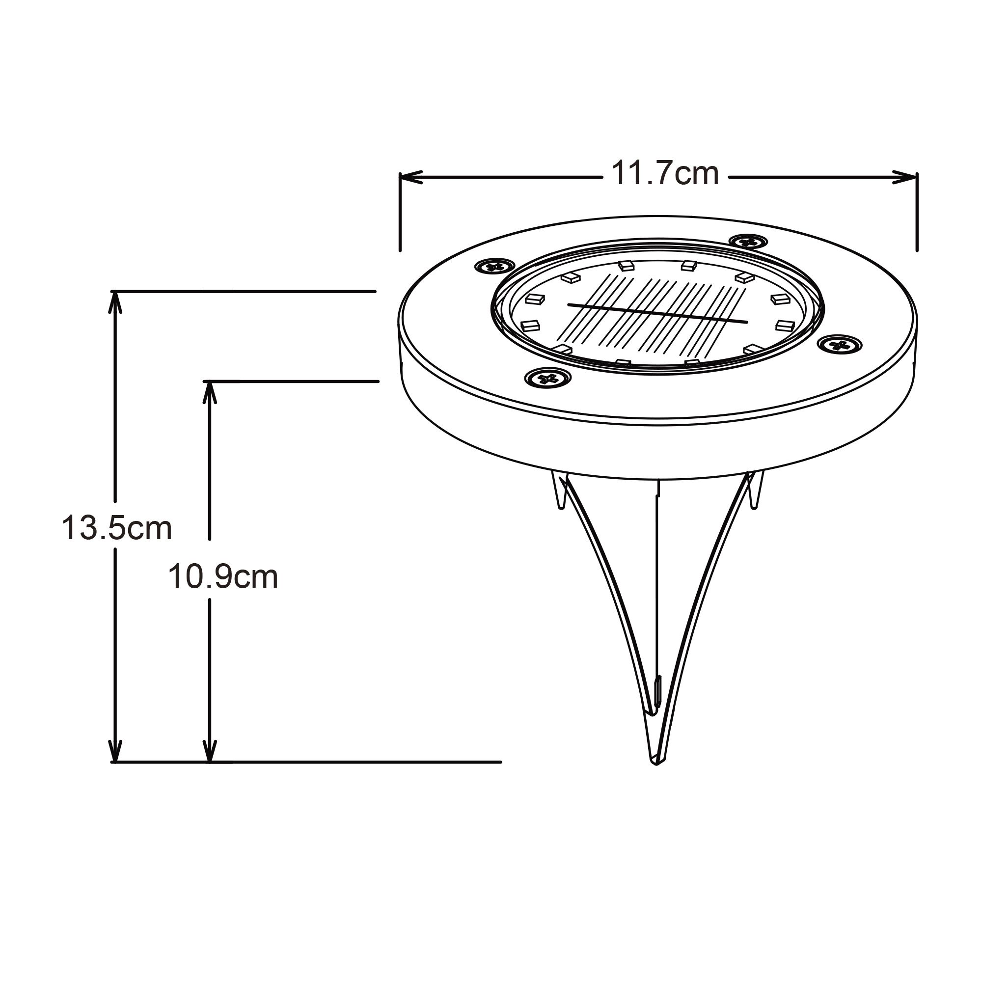 Gavea Grey & black Stainless steel effect Solar-powered Integrated LED Outdoor Ground light