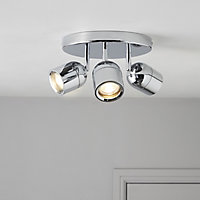 Genlis Chrome effect Mains-powered 3 lamp Bathroom Spotlight